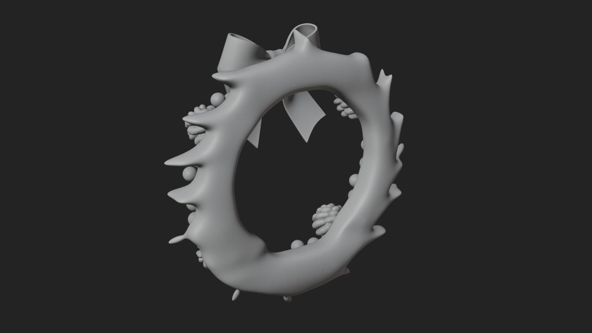 Pine Christmas Wreath Ornament Design 4 3D Print Model 3D Model