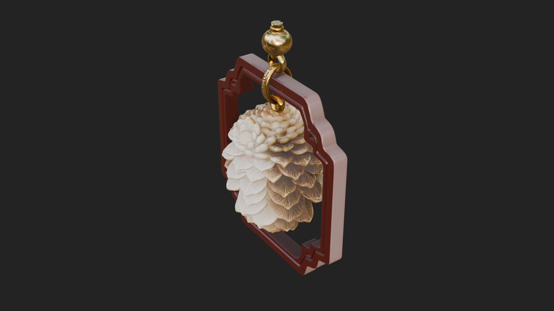 Pine Cone Frame Ornament Design 1 3D Print Model 3D Model