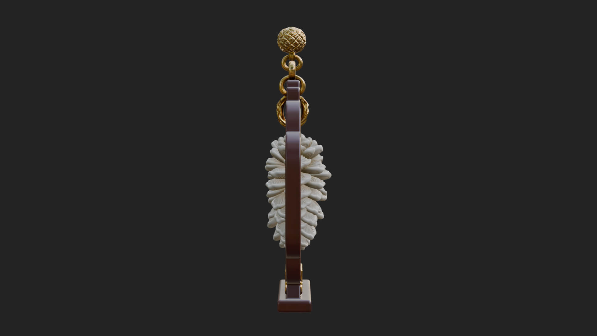 Pine Cone Frame Ornament Design 2 3D Print Model 3D Model