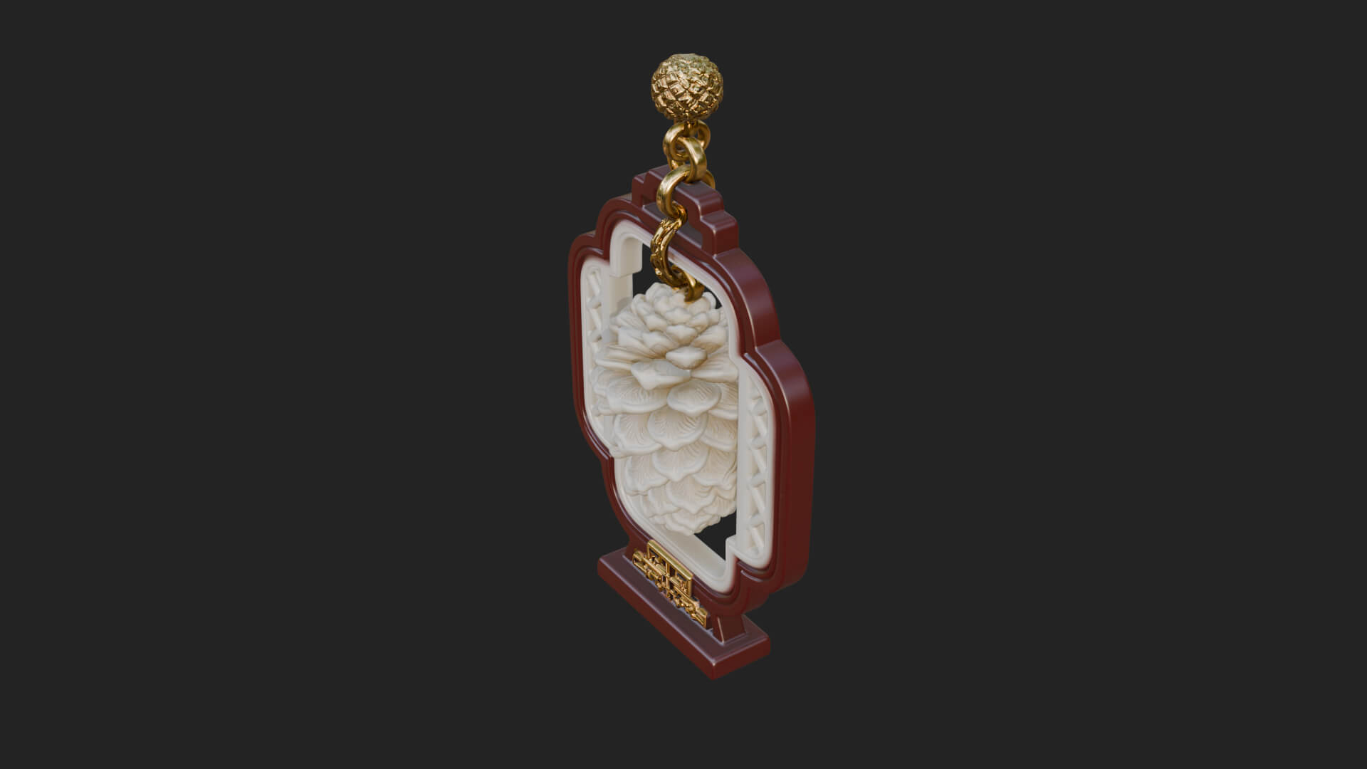 Pine Cone Frame Ornament Design 2 3D Print Model 3D Model