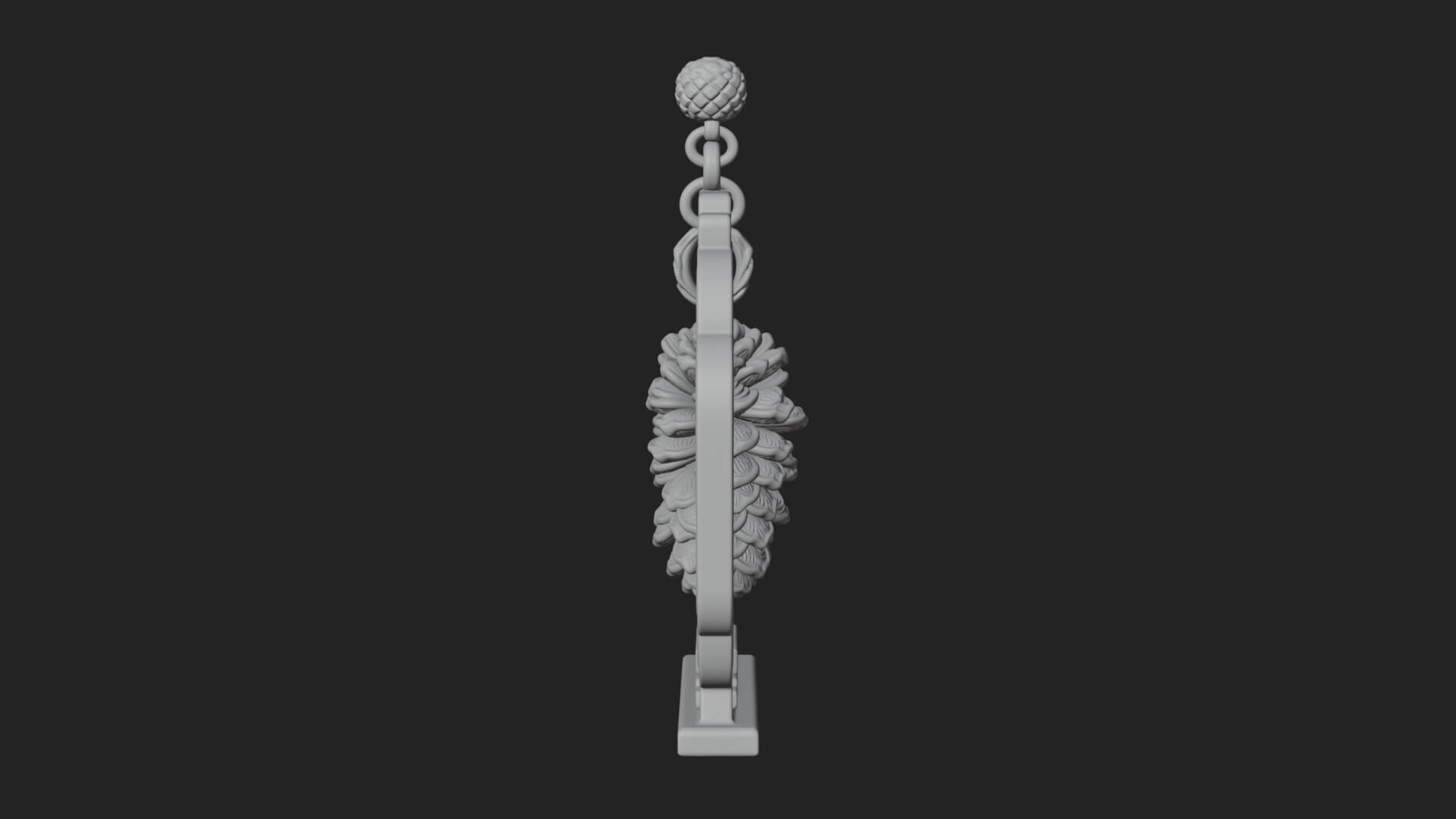 Pine Cone Frame Ornament Design 2 3D Print Model 3D Model