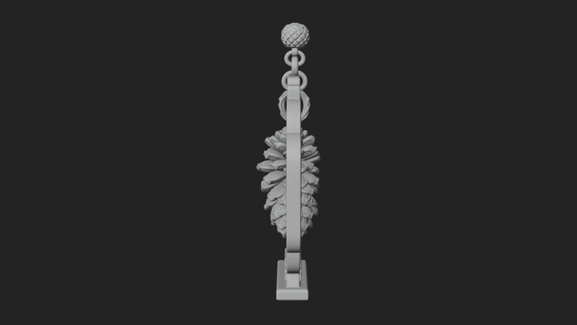 Pine Cone Frame Ornament Design 2 3D Print Model 3D Model
