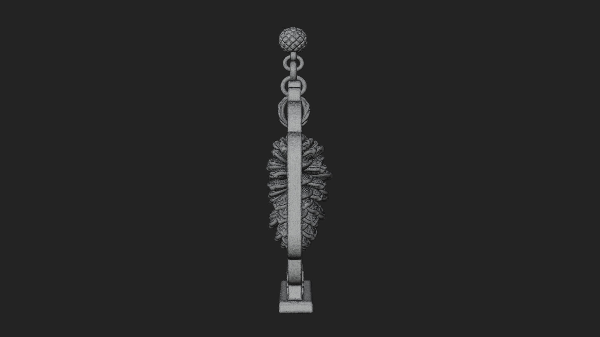 Pine Cone Frame Ornament Design 2 3D Print Model 3D Model