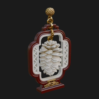 Pine Cone Frame Ornament Design 2 3D Print Model
