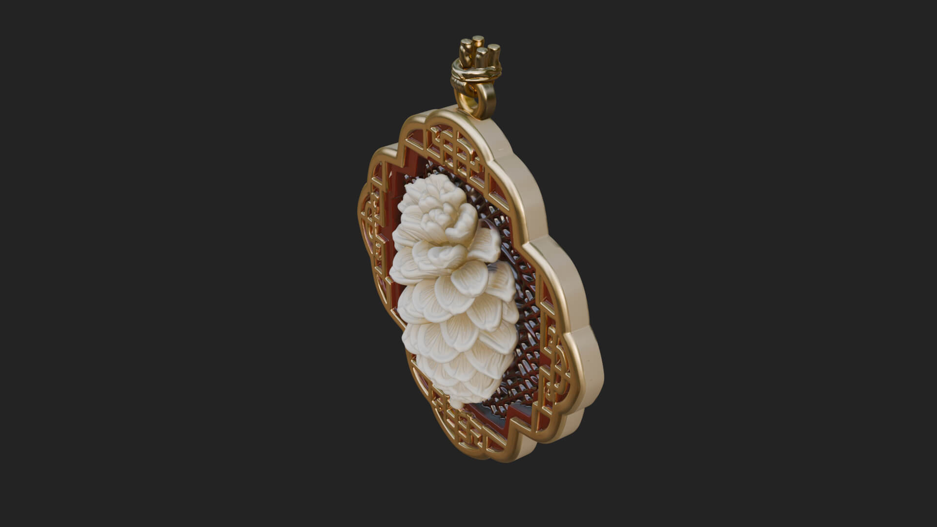 Pine Cone Frame Ornament Design 4 3D Print Model 3D Model