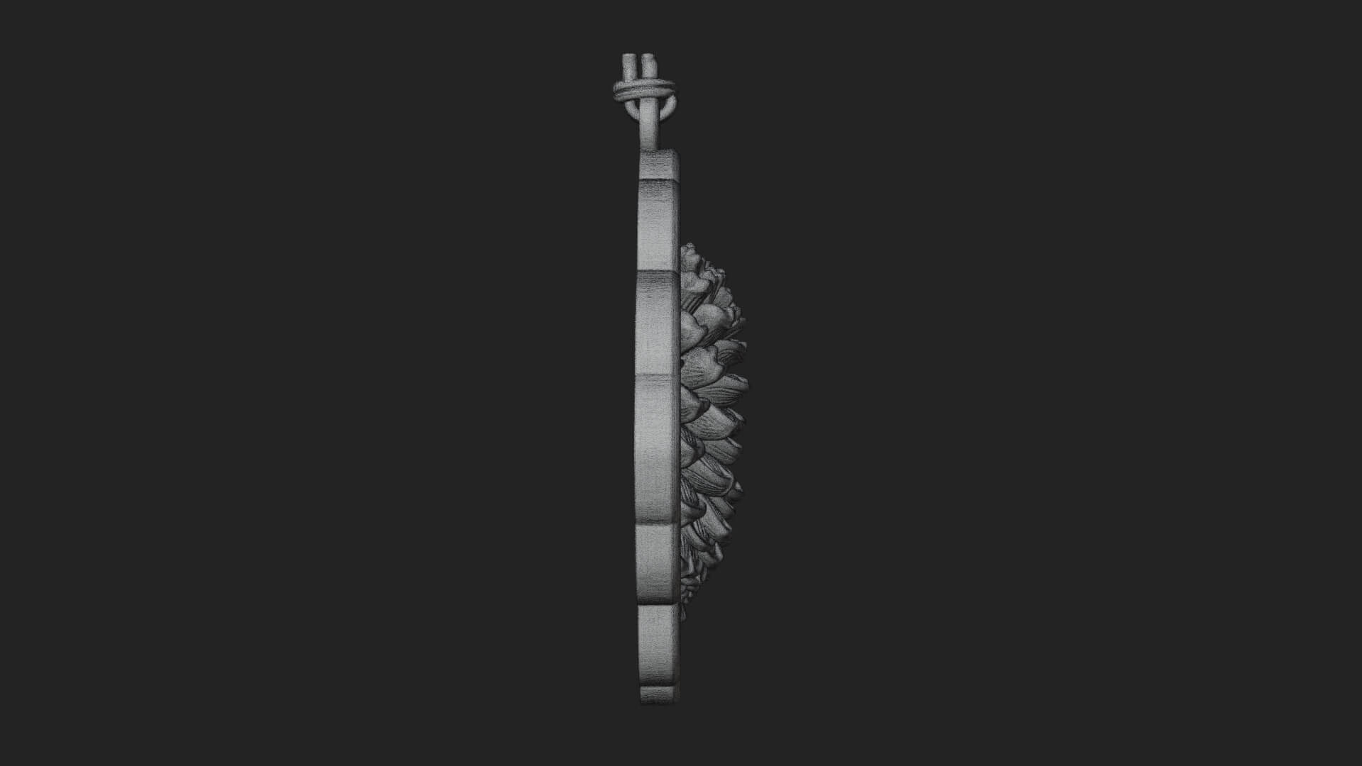 Pine Cone Frame Ornament Design 4 3D Print Model 3D Model