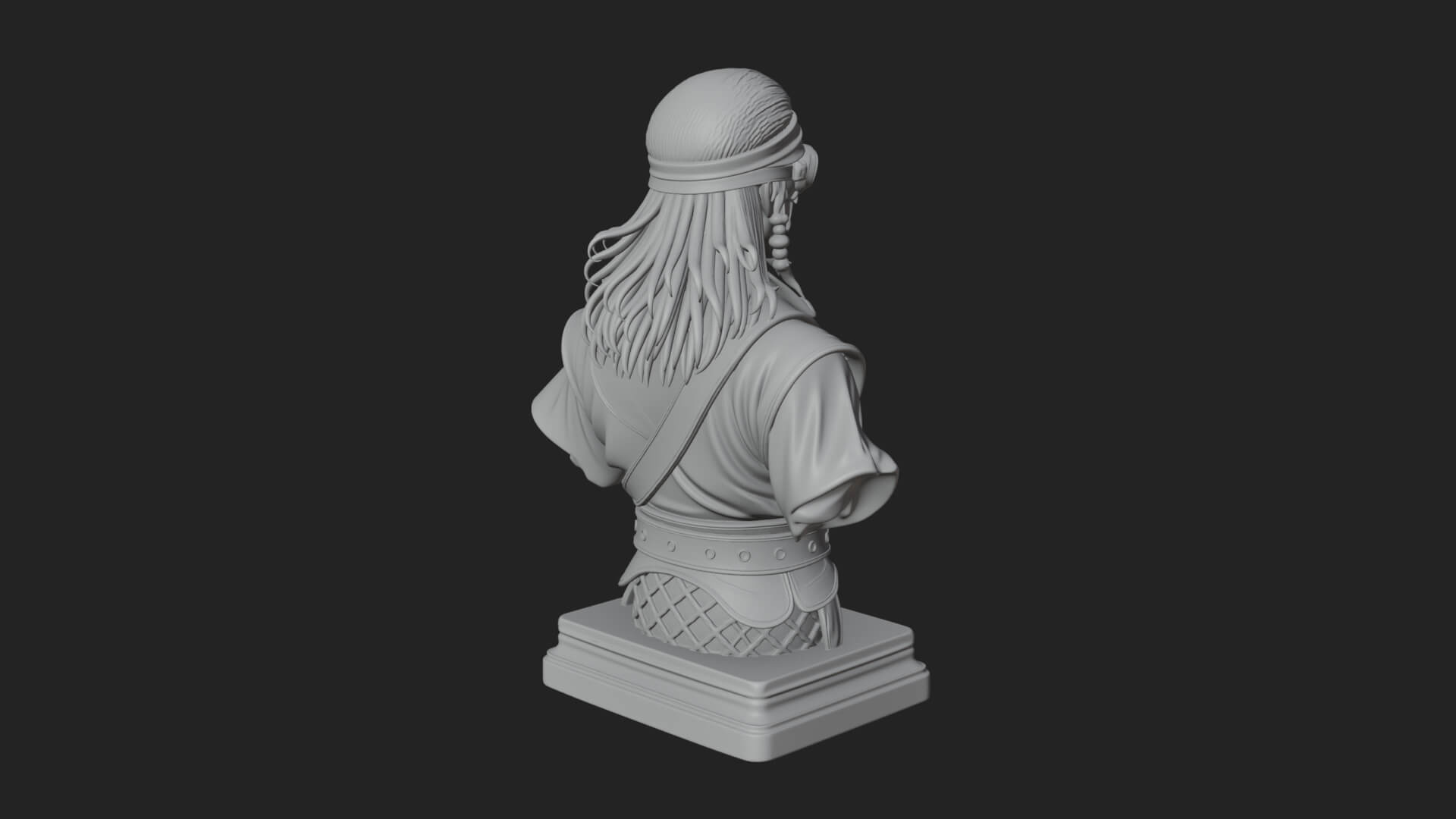 Pirate Captain Bust Statue Design 5 3D Print Model 3D Model