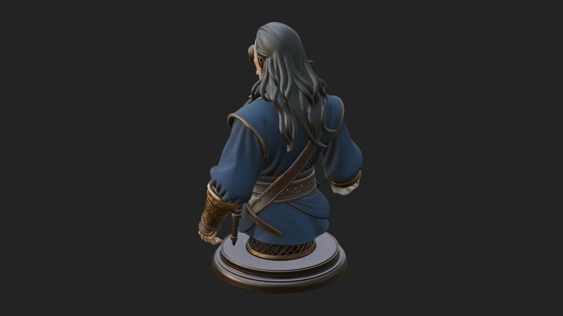 Pirate Captain Bust Statue Design 6 3D Print Model 3D Model