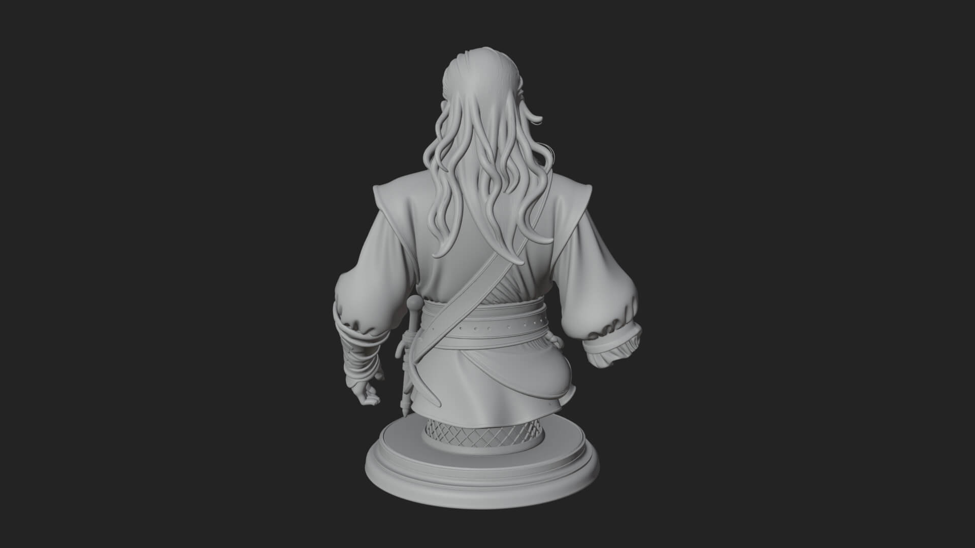 Pirate Captain Bust Statue Design 6 3D Print Model 3D Model