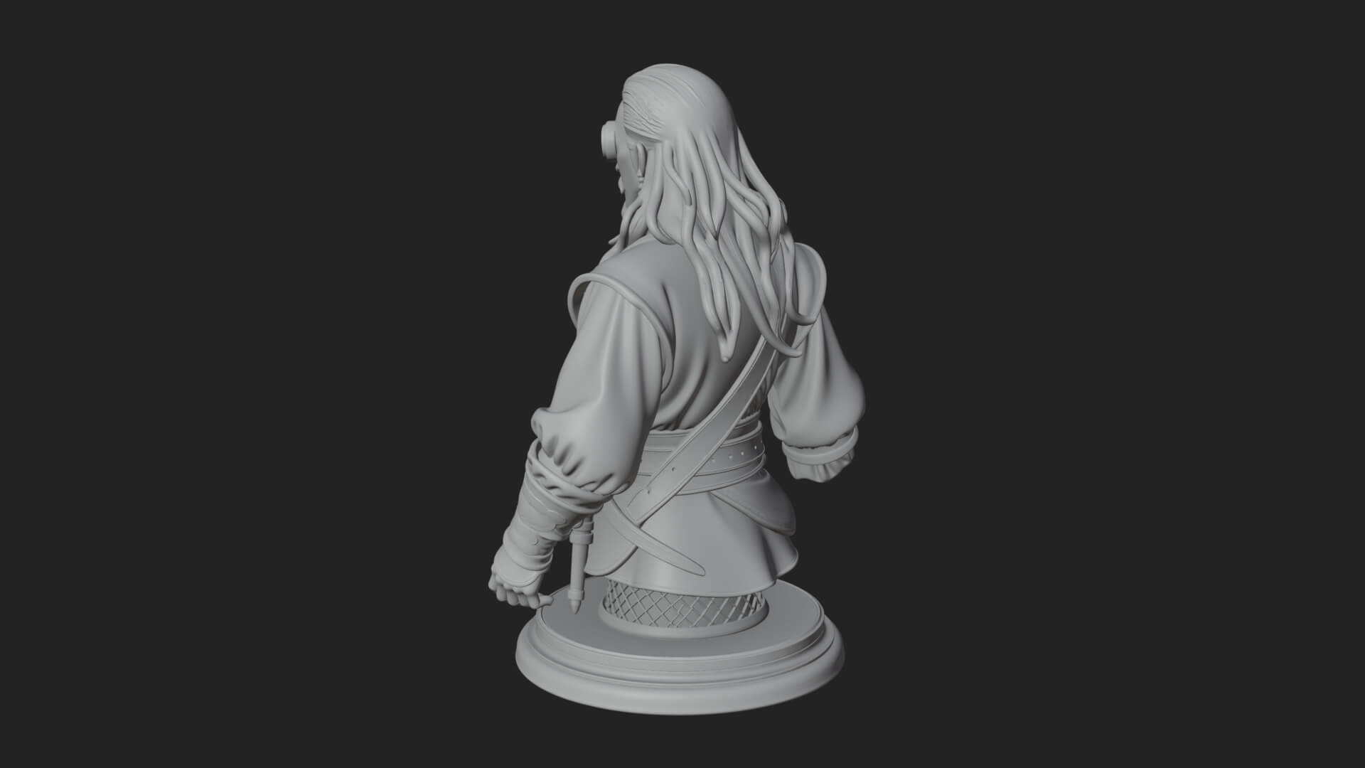 Pirate Captain Bust Statue Design 6 3D Print Model 3D Model