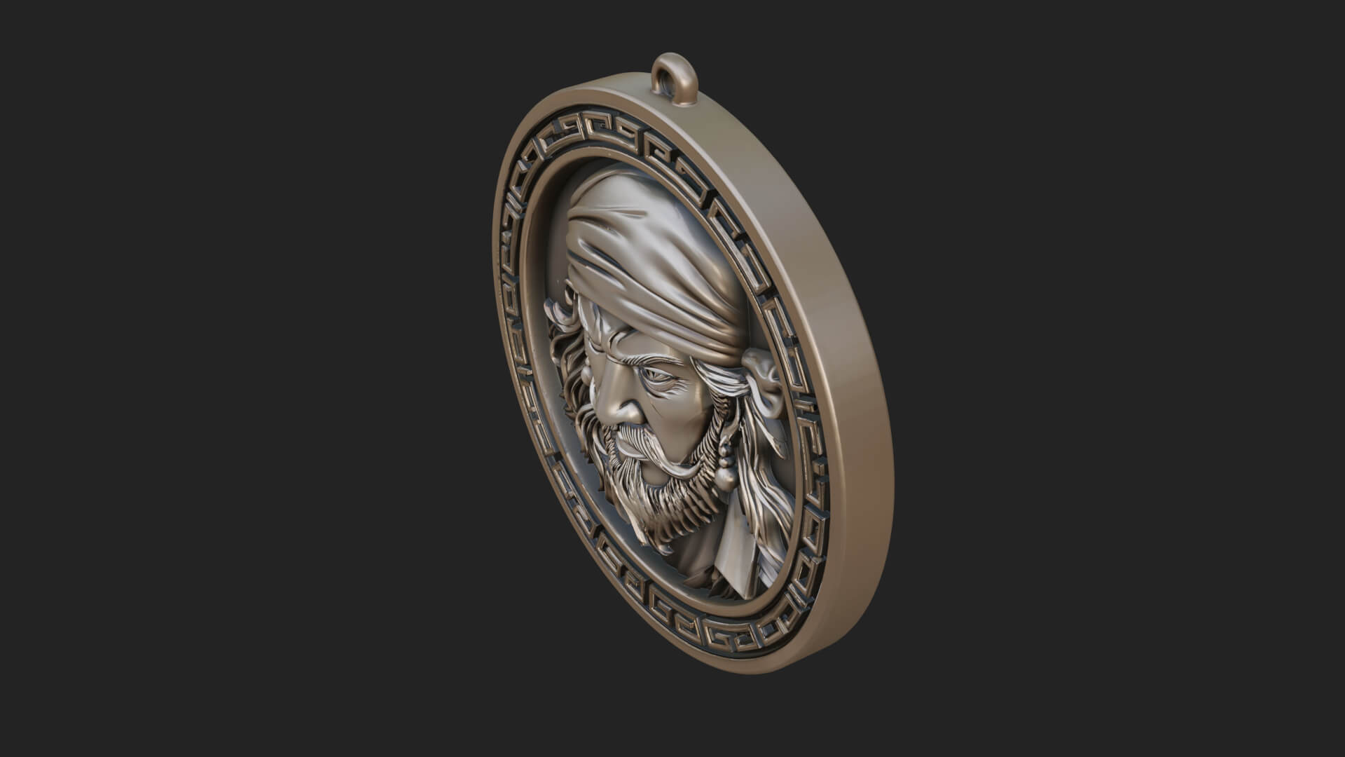 Pirate Captain Oval Plaque Design 2 3D Print Model 3D Model