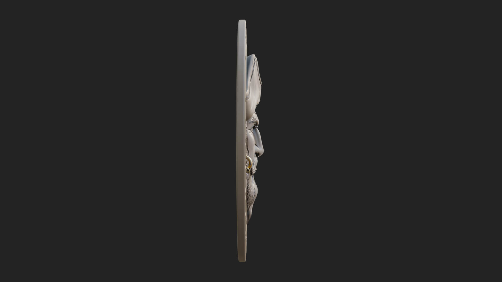 Pirate Captain Oval Plaque Design 4 3D Print Model 3D Model