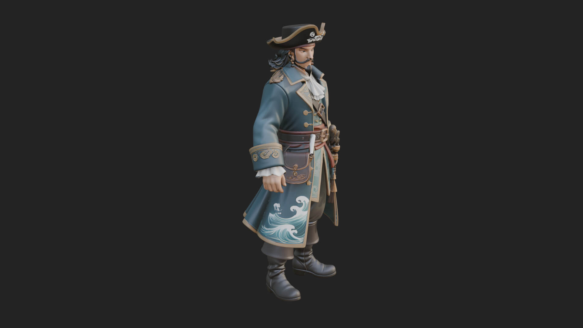 Pirate Captain Statue Design 10 3D Print Model 3D Model