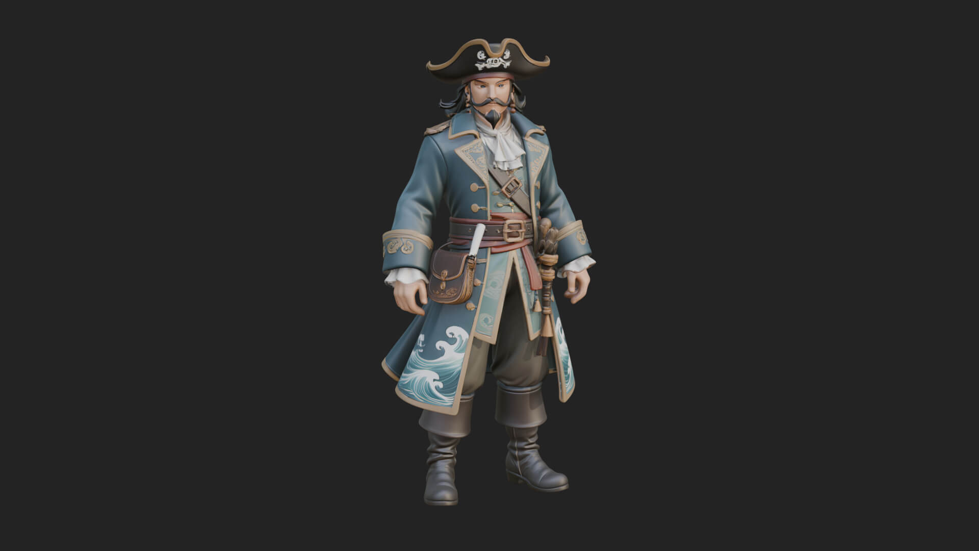 Pirate Captain Statue Design 10 3D Print Model 3D Model