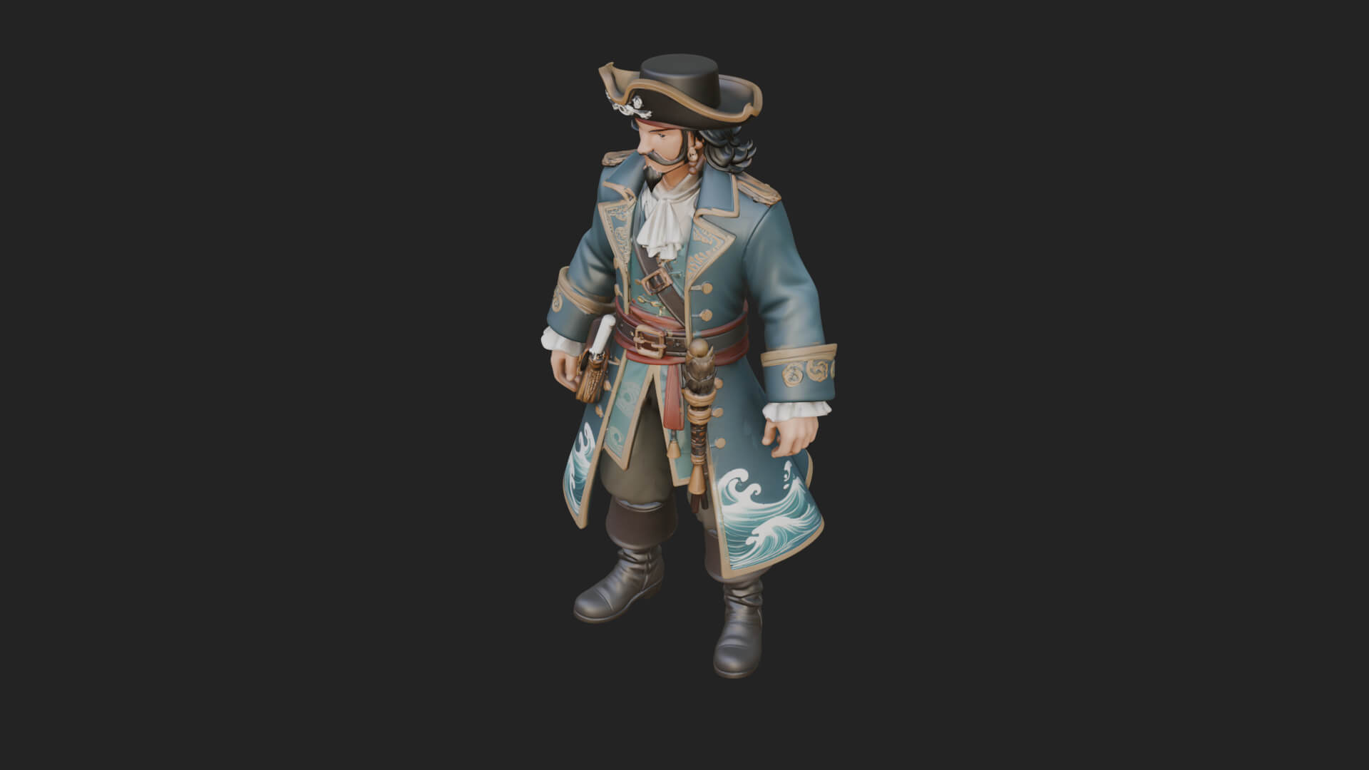 Pirate Captain Statue Design 10 3D Print Model 3D Model