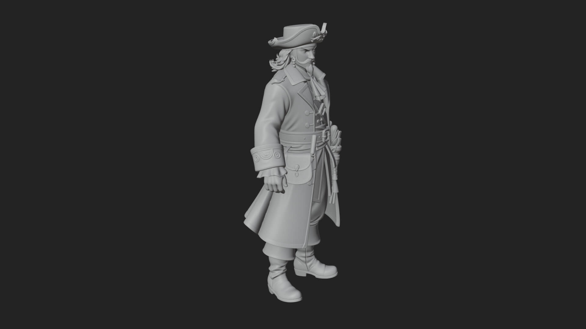 Pirate Captain Statue Design 10 3D Print Model 3D Model