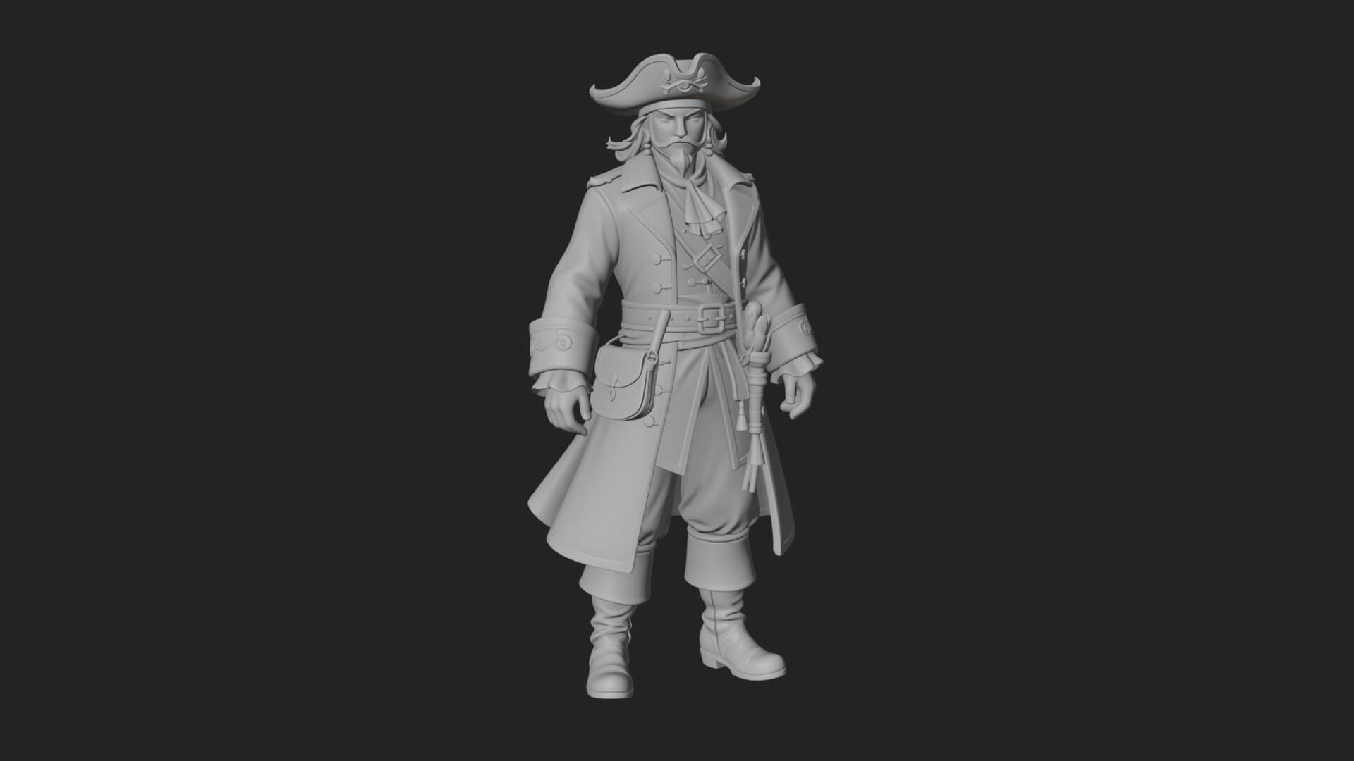 Pirate Captain Statue Design 10 3D Print Model 3D Model