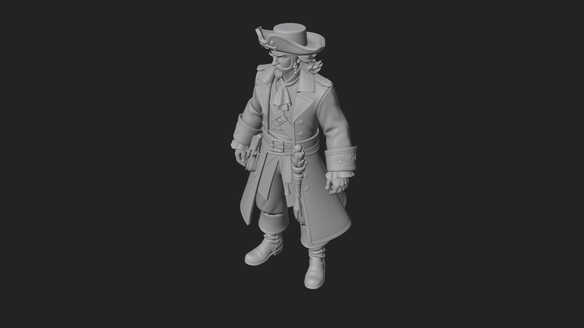 Pirate Captain Statue Design 10 3D Print Model 3D Model