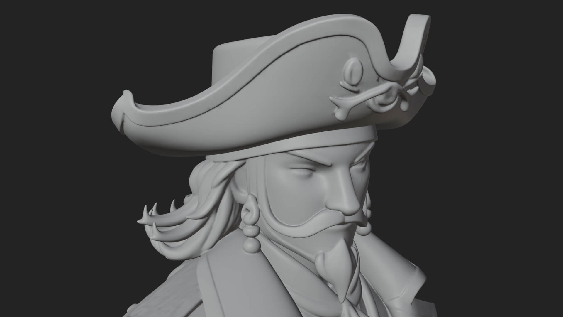 Pirate Captain Statue Design 10 3D Print Model 3D Model