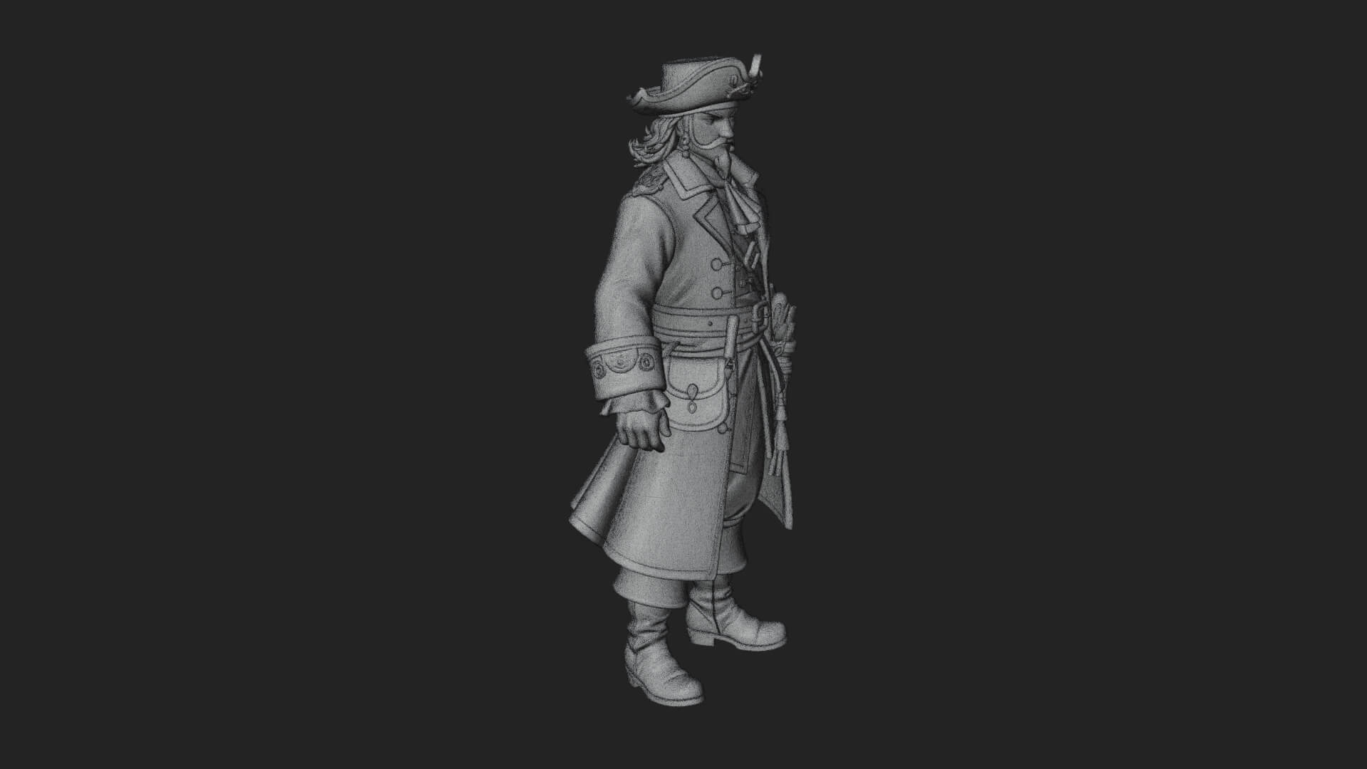 Pirate Captain Statue Design 10 3D Print Model 3D Model