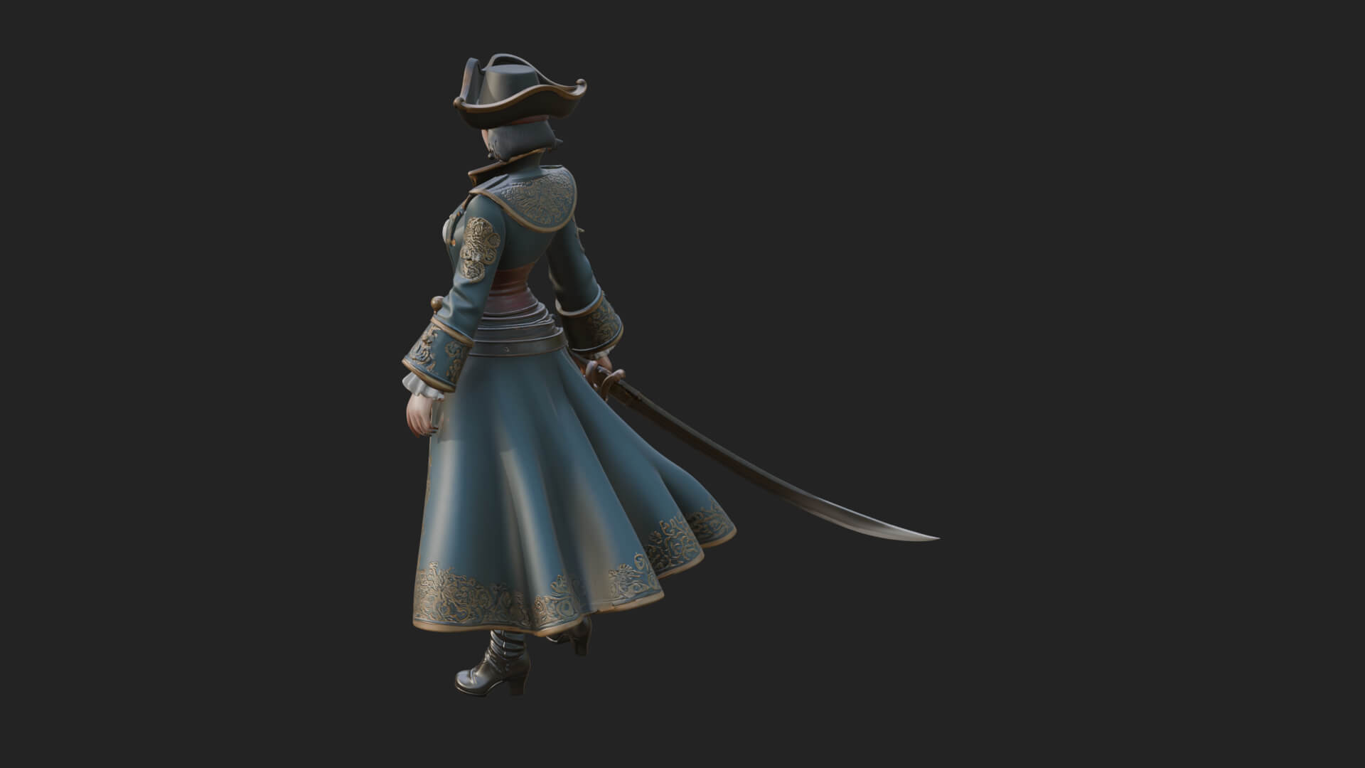 Pirate Captain Statue Design 11 3D Print Model 3D Model