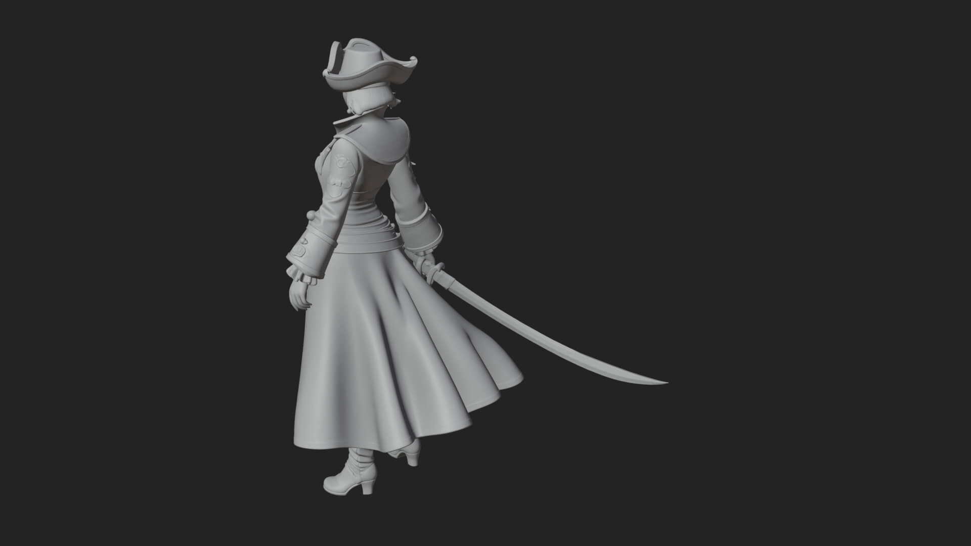 Pirate Captain Statue Design 11 3D Print Model 3D Model