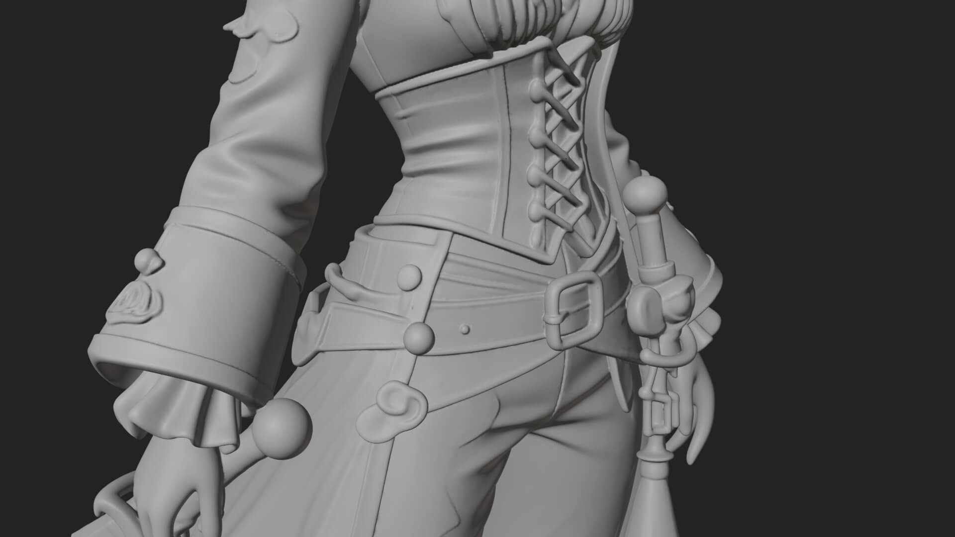 Pirate Captain Statue Design 11 3D Print Model 3D Model