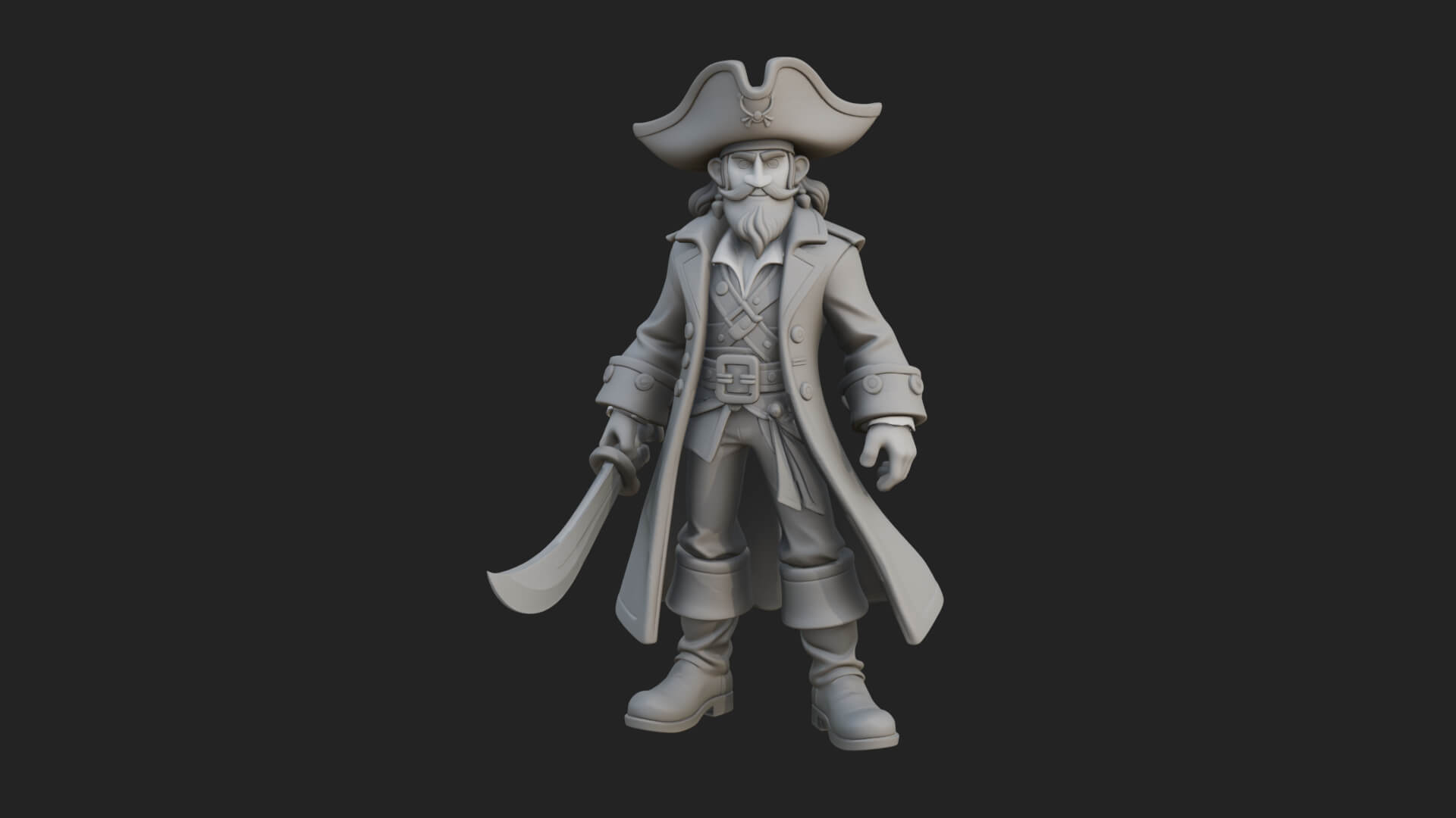 Pirate Captain Statue Design 12 3D Print Model 3D Model