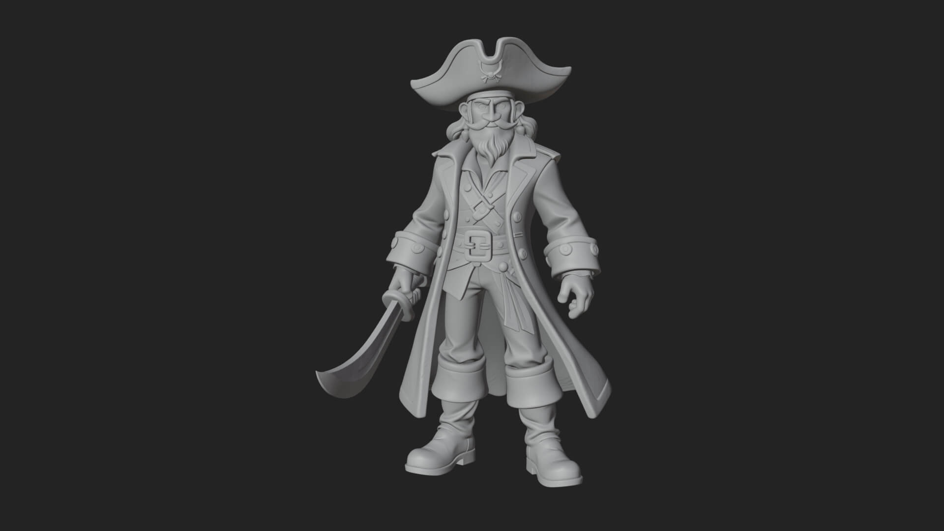 Pirate Captain Statue Design 12 3D Print Model 3D Model