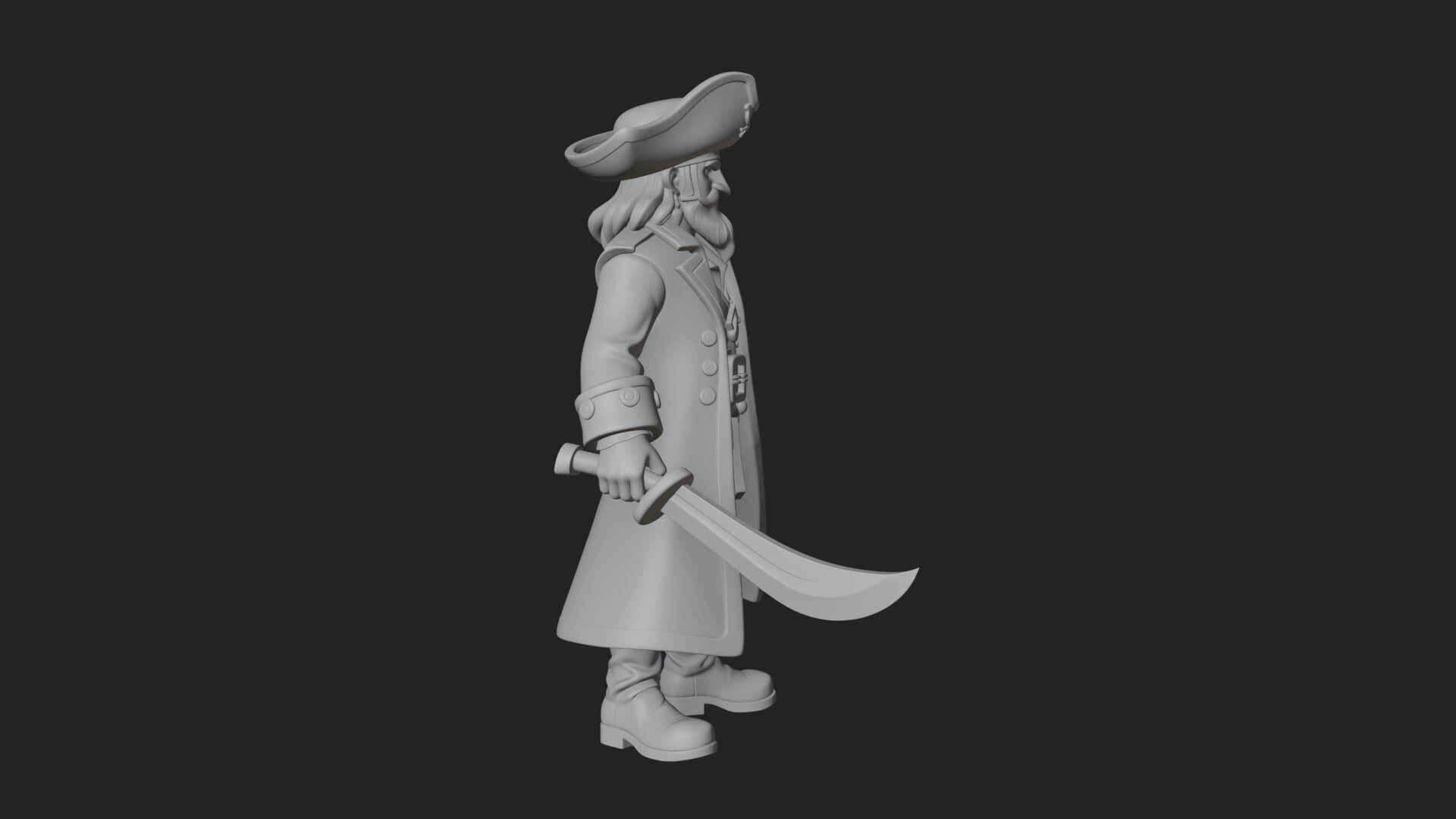 Pirate Captain Statue Design 12 3D Print Model 3D Model