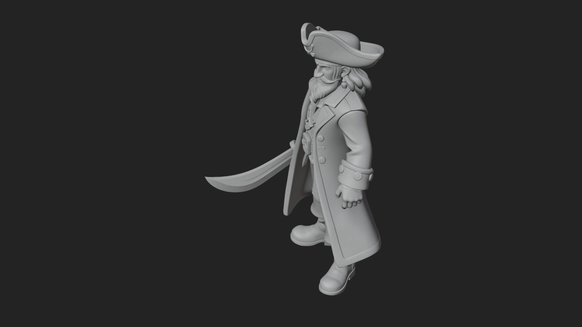 Pirate Captain Statue Design 12 3D Print Model 3D Model