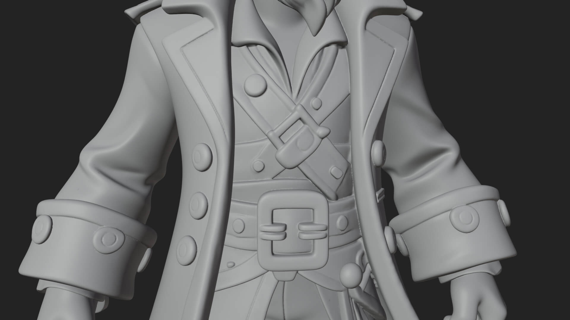 Pirate Captain Statue Design 12 3D Print Model 3D Model