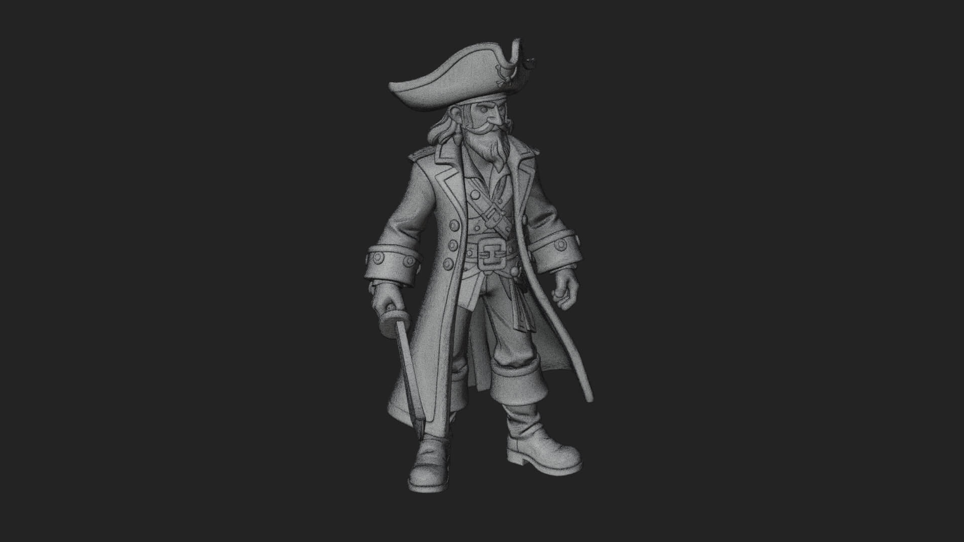 Pirate Captain Statue Design 12 3D Print Model 3D Model