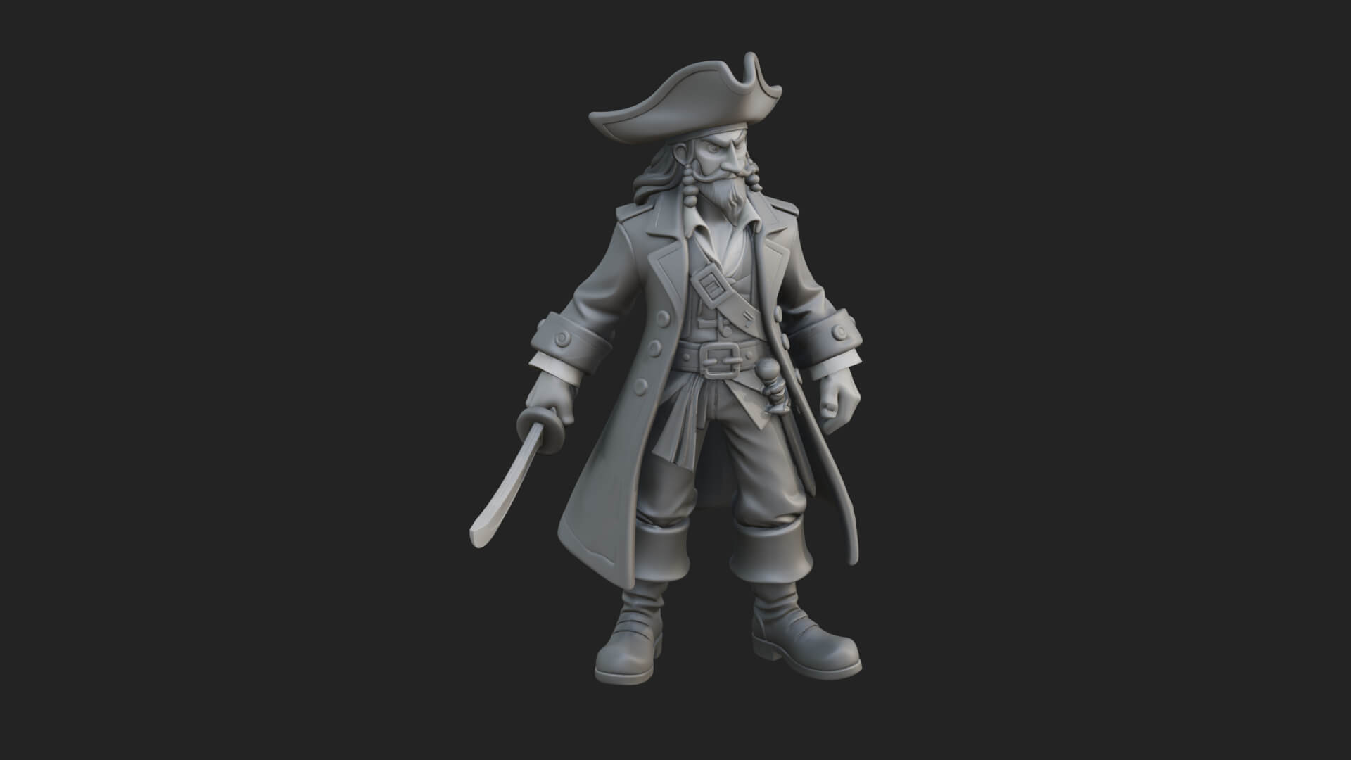 Pirate Captain Statue Design 13 3D Print Model 3D Model
