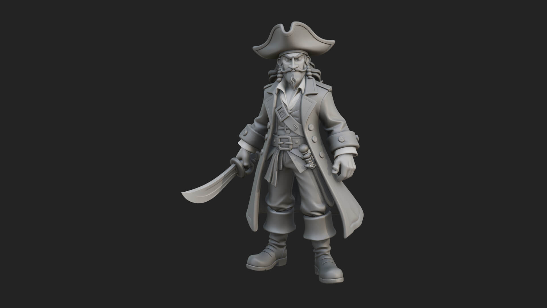 Pirate Captain Statue Design 13 3D Print Model 3D Model