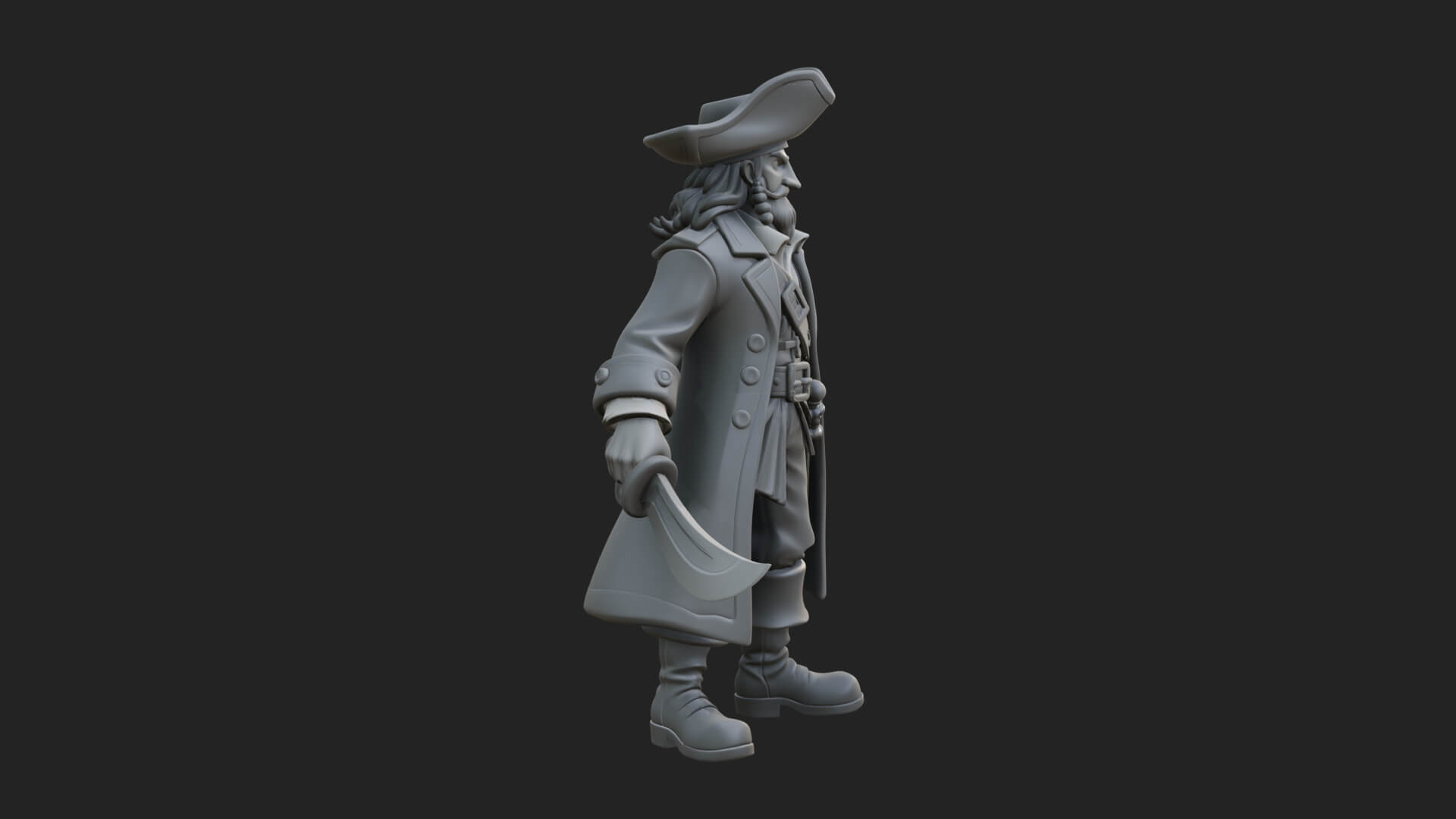 Pirate Captain Statue Design 13 3D Print Model 3D Model