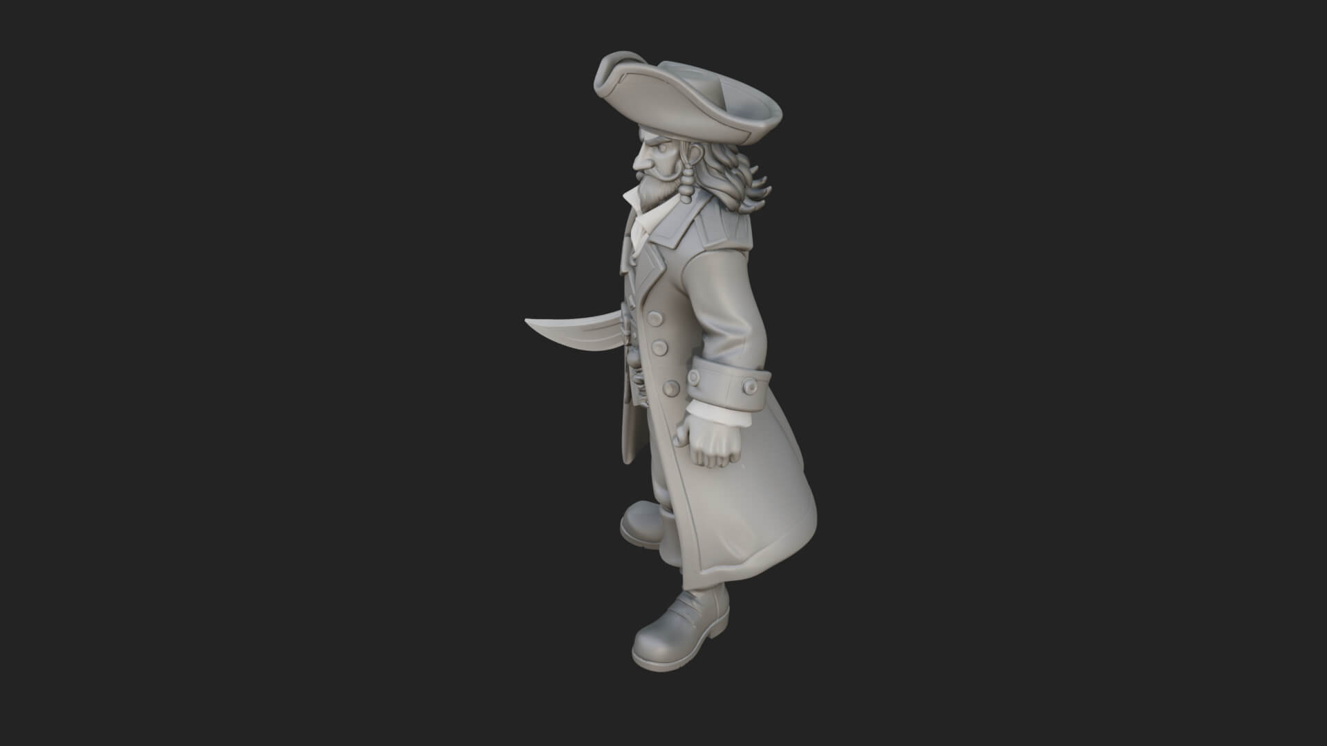 Pirate Captain Statue Design 13 3D Print Model 3D Model