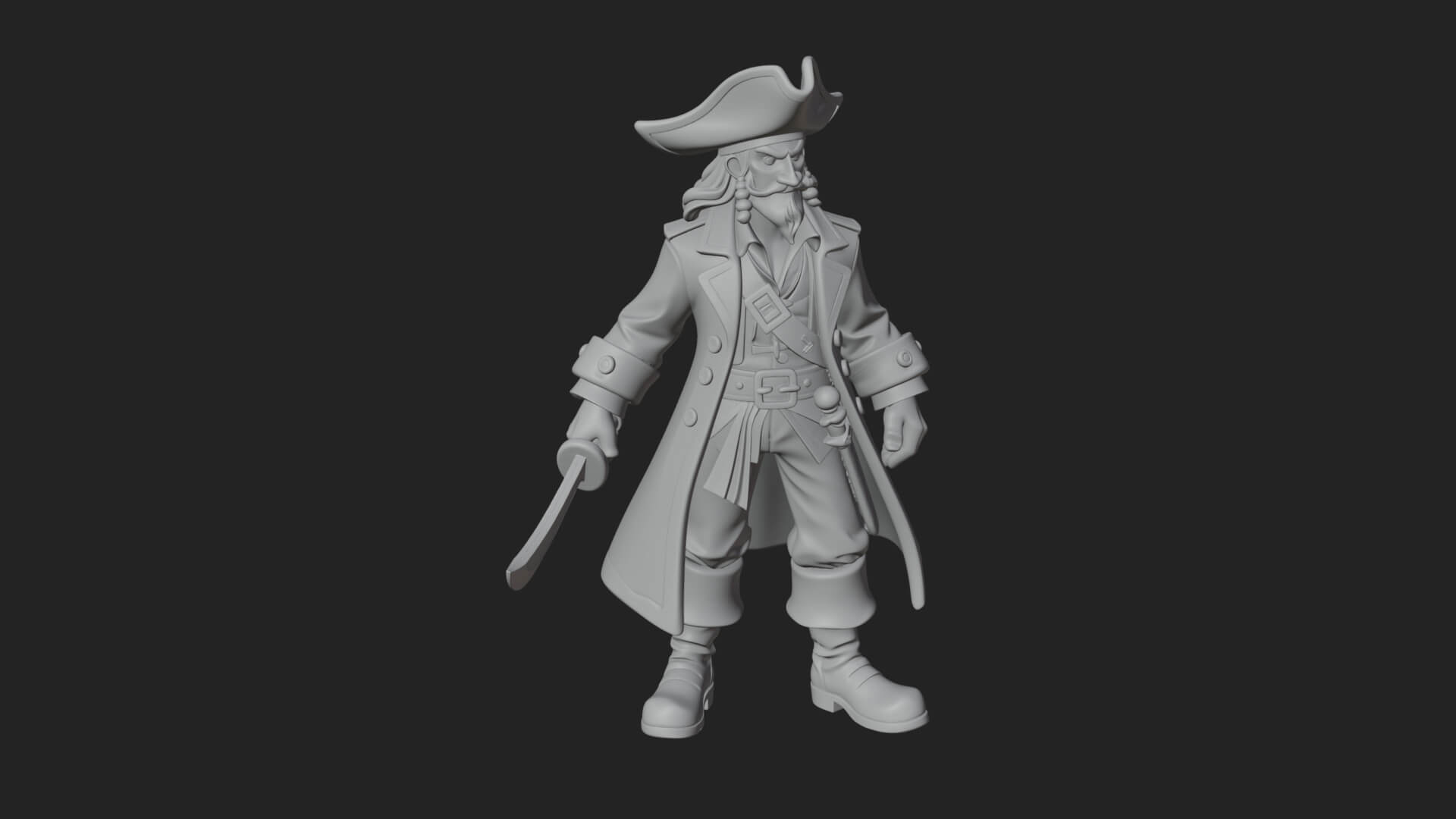 Pirate Captain Statue Design 13 3D Print Model 3D Model
