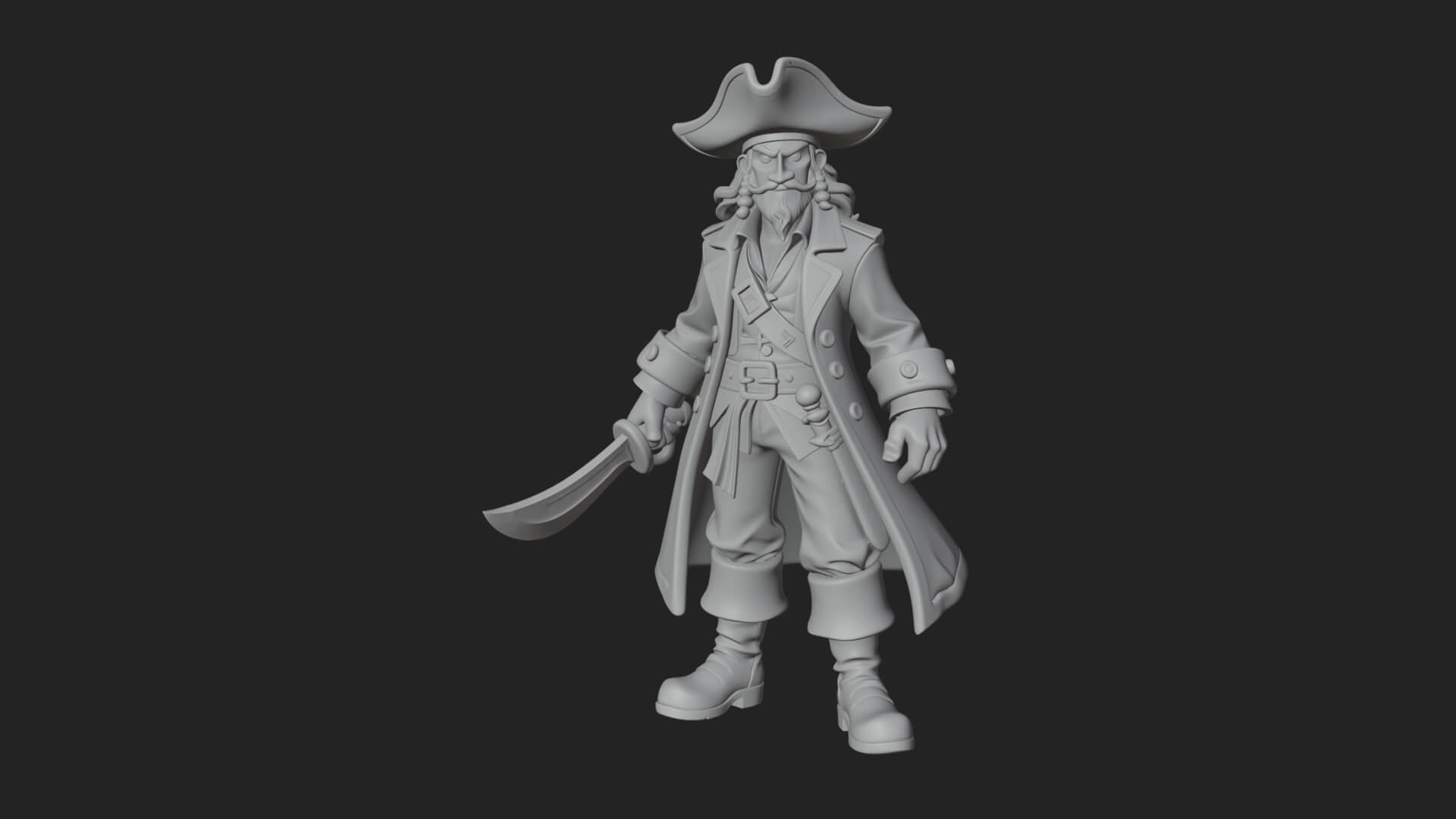 Pirate Captain Statue Design 13 3D Print Model 3D Model