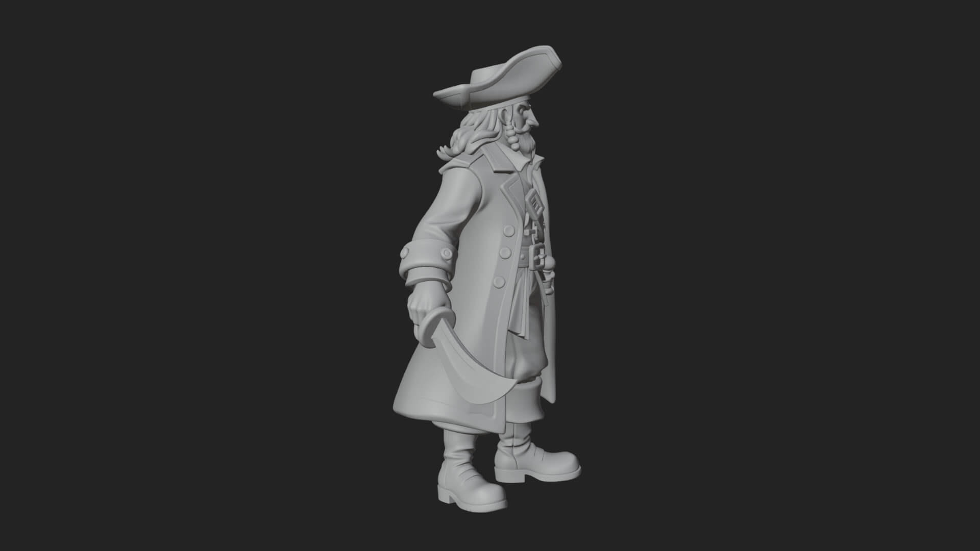 Pirate Captain Statue Design 13 3D Print Model 3D Model