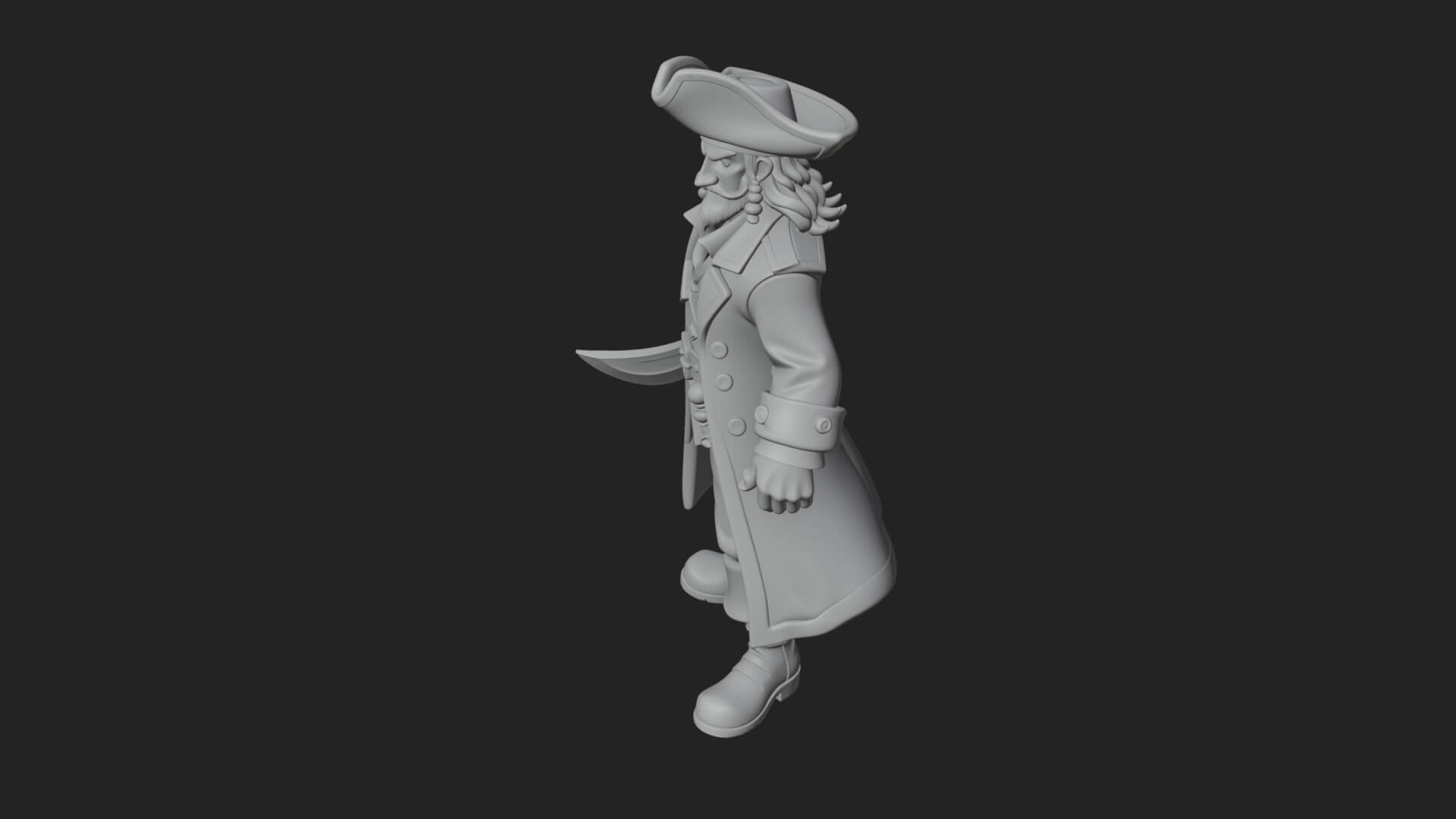 Pirate Captain Statue Design 13 3D Print Model 3D Model