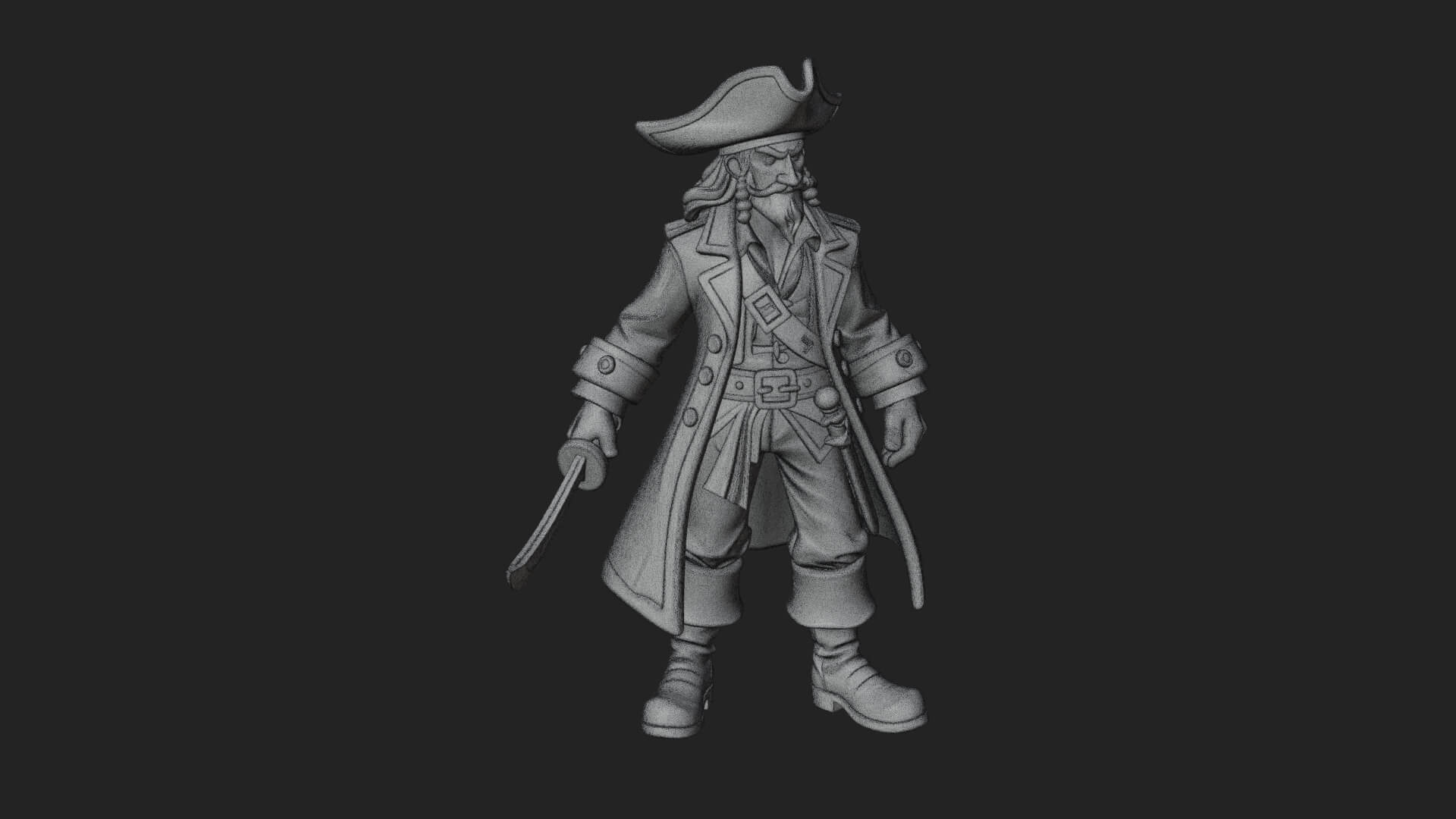 Pirate Captain Statue Design 13 3D Print Model 3D Model