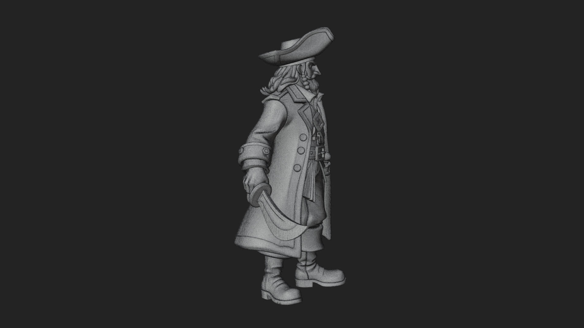 Pirate Captain Statue Design 13 3D Print Model 3D Model