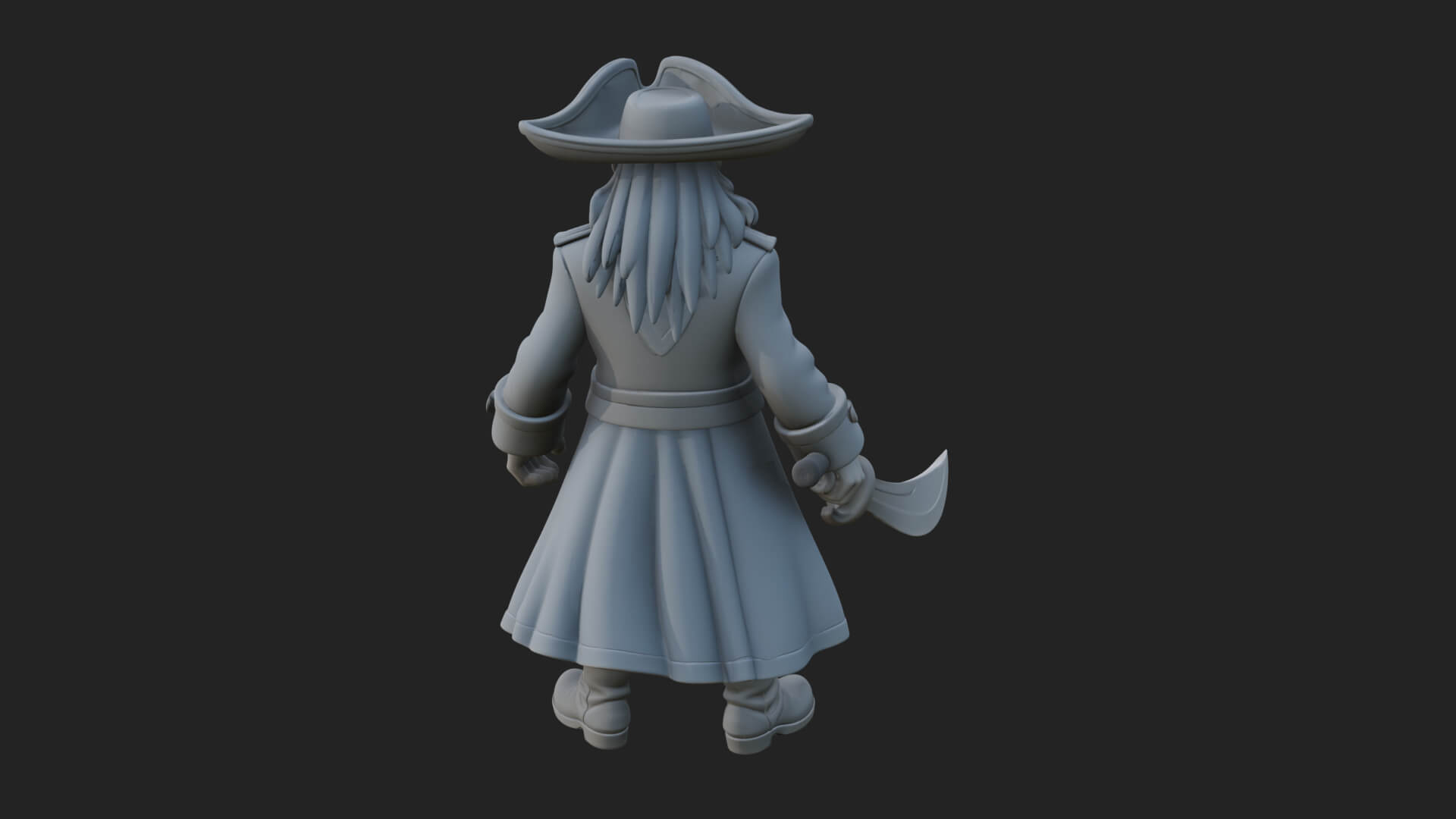 Pirate Captain Statue Design 14 3d Print Model 3D Model