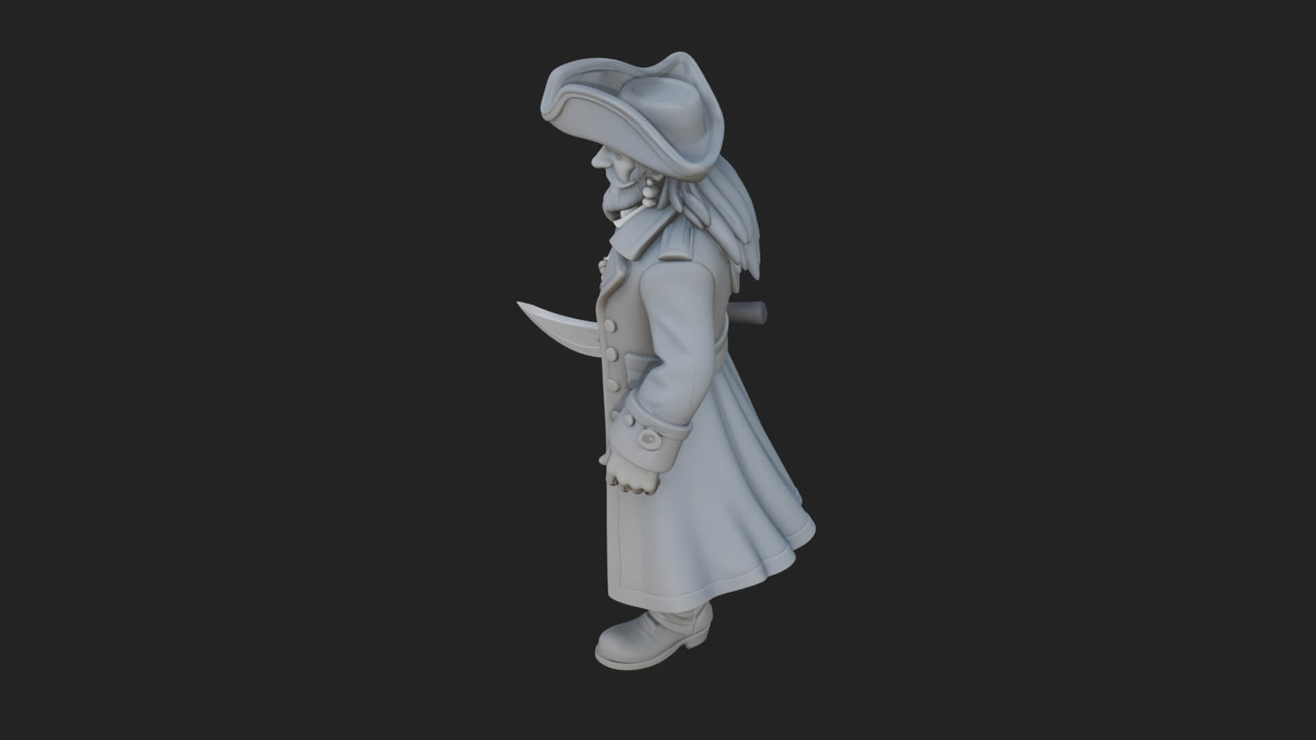 Pirate Captain Statue Design 14 3d Print Model 3D Model