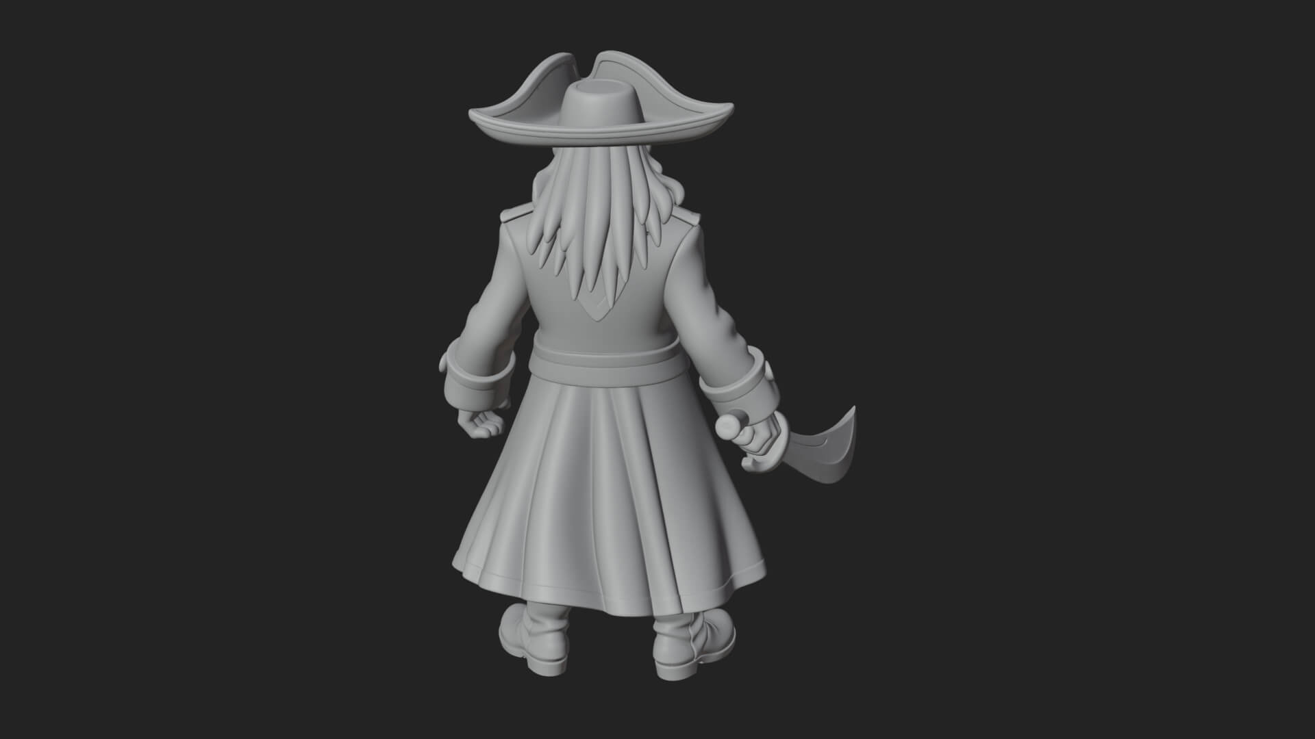 Pirate Captain Statue Design 14 3d Print Model 3D Model