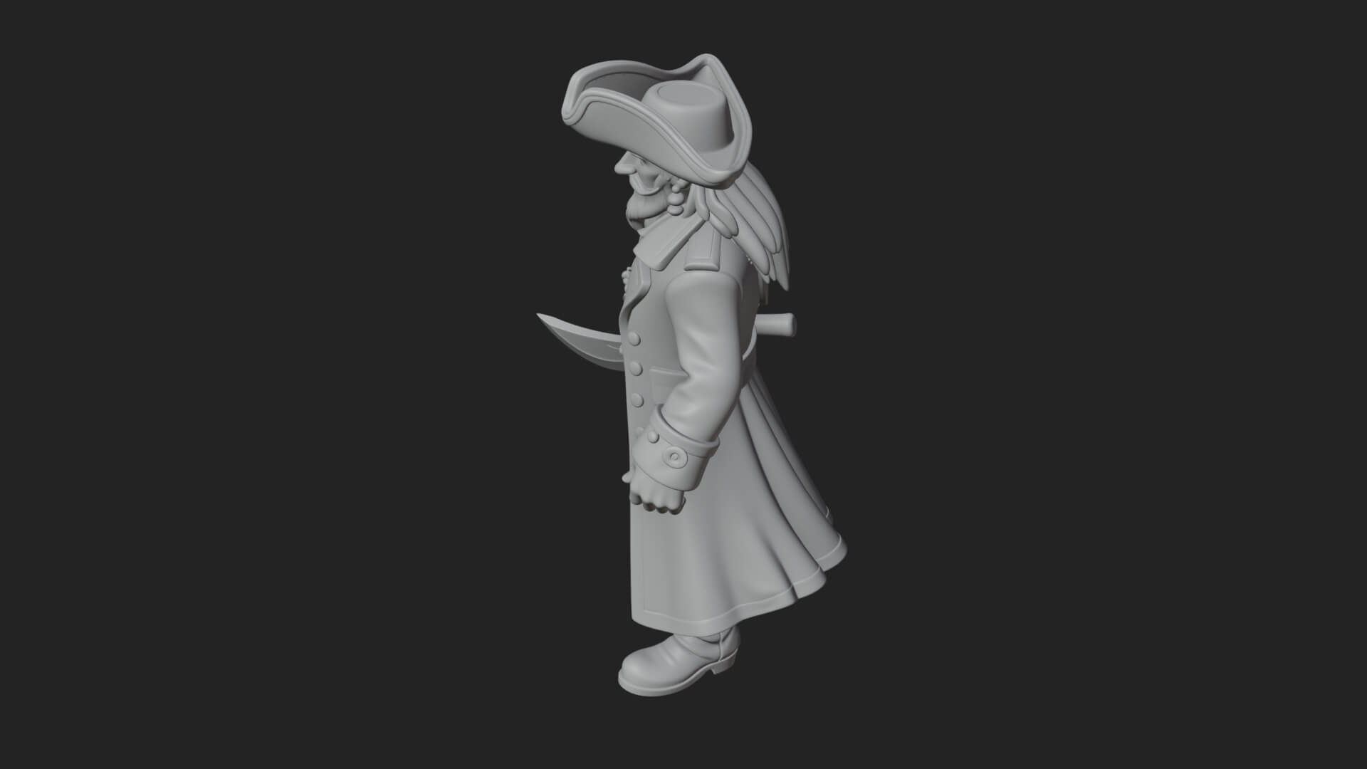 Pirate Captain Statue Design 14 3d Print Model 3D Model