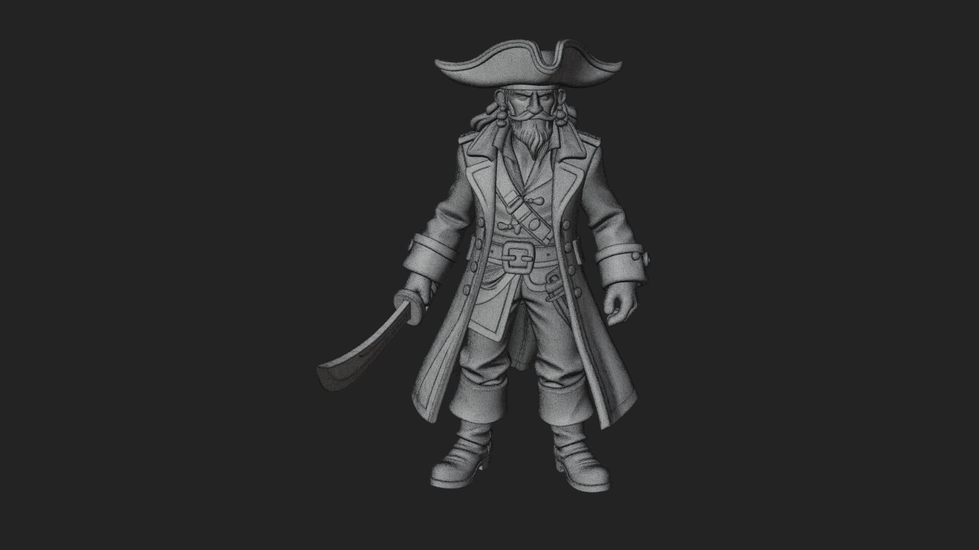 Pirate Captain Statue Design 14 3d Print Model 3D Model