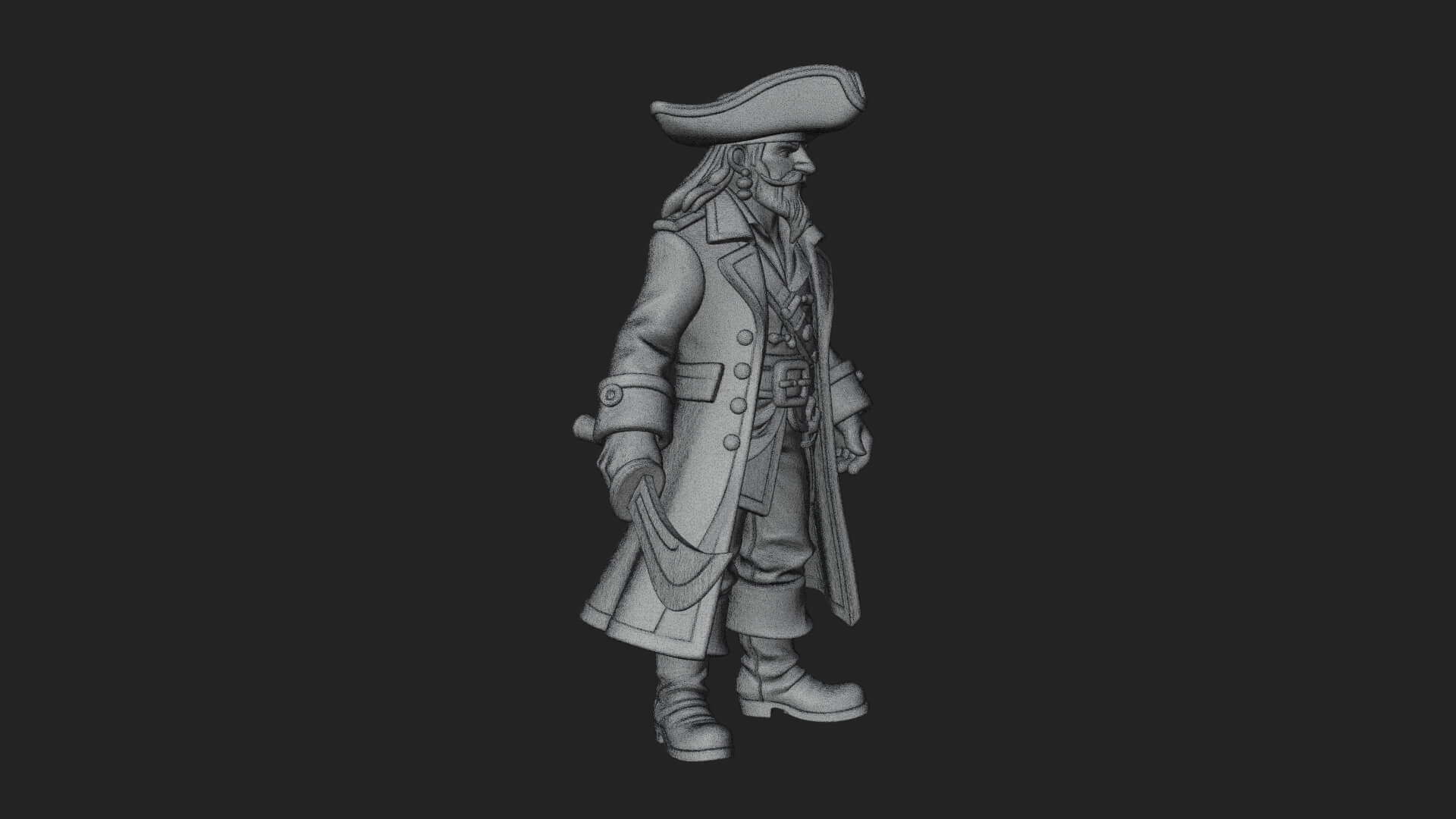Pirate Captain Statue Design 14 3d Print Model 3D Model