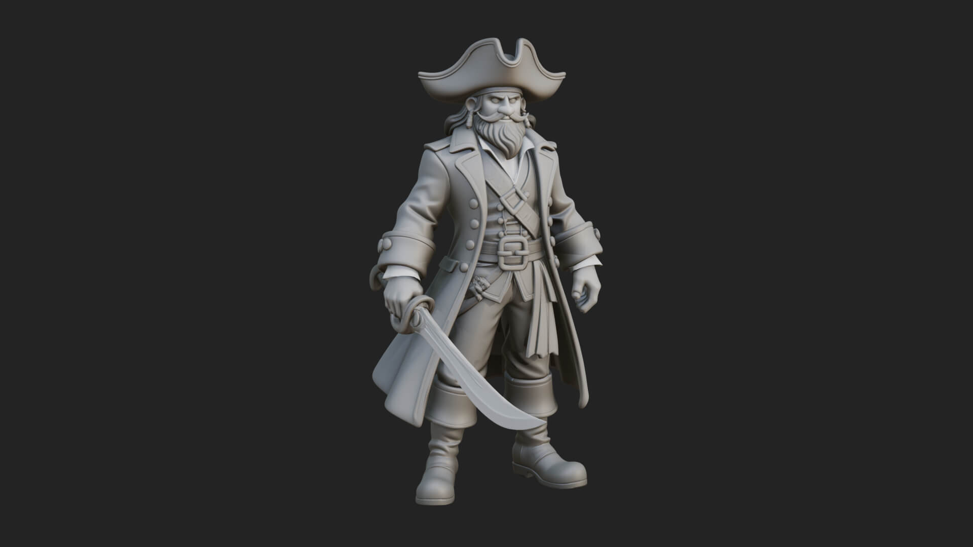 Pirate Captain Statue Design 15 3D Print Model 3D Model